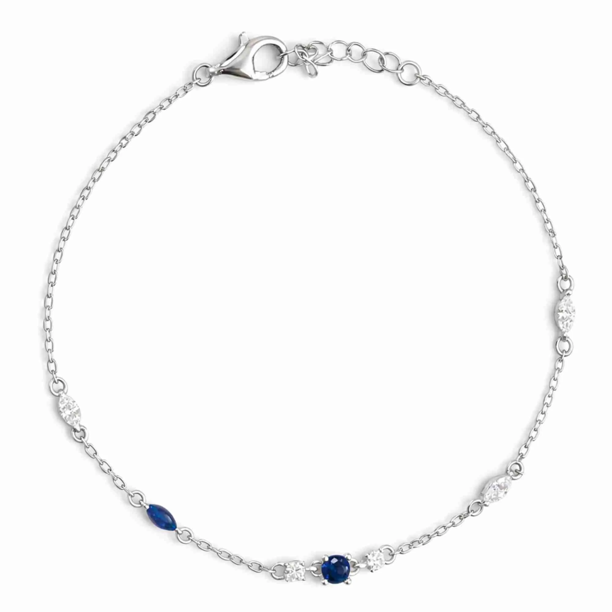 Silver Blue Ember Bracelet