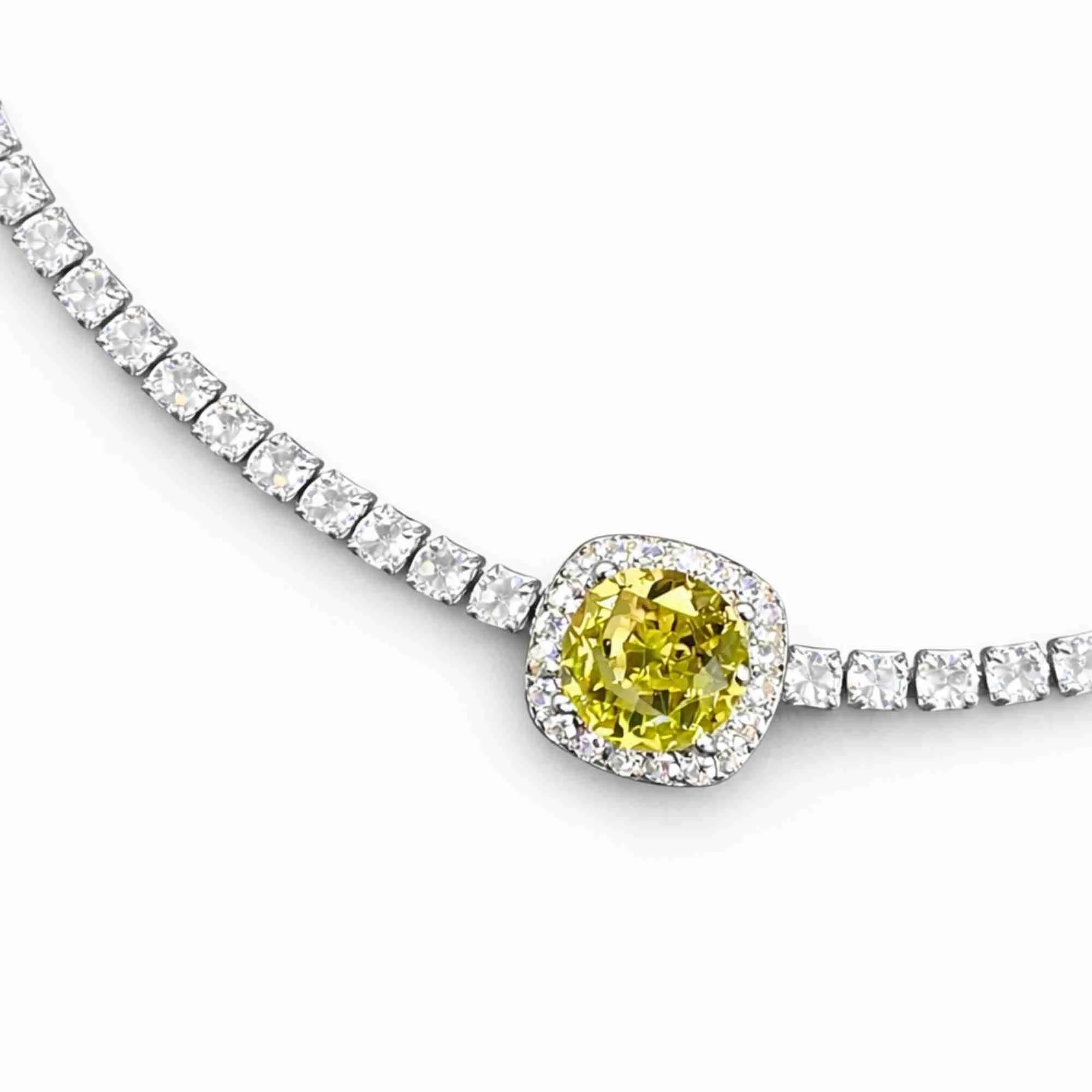 Silver Lemon Halo Tennis Bracelet - Image 3