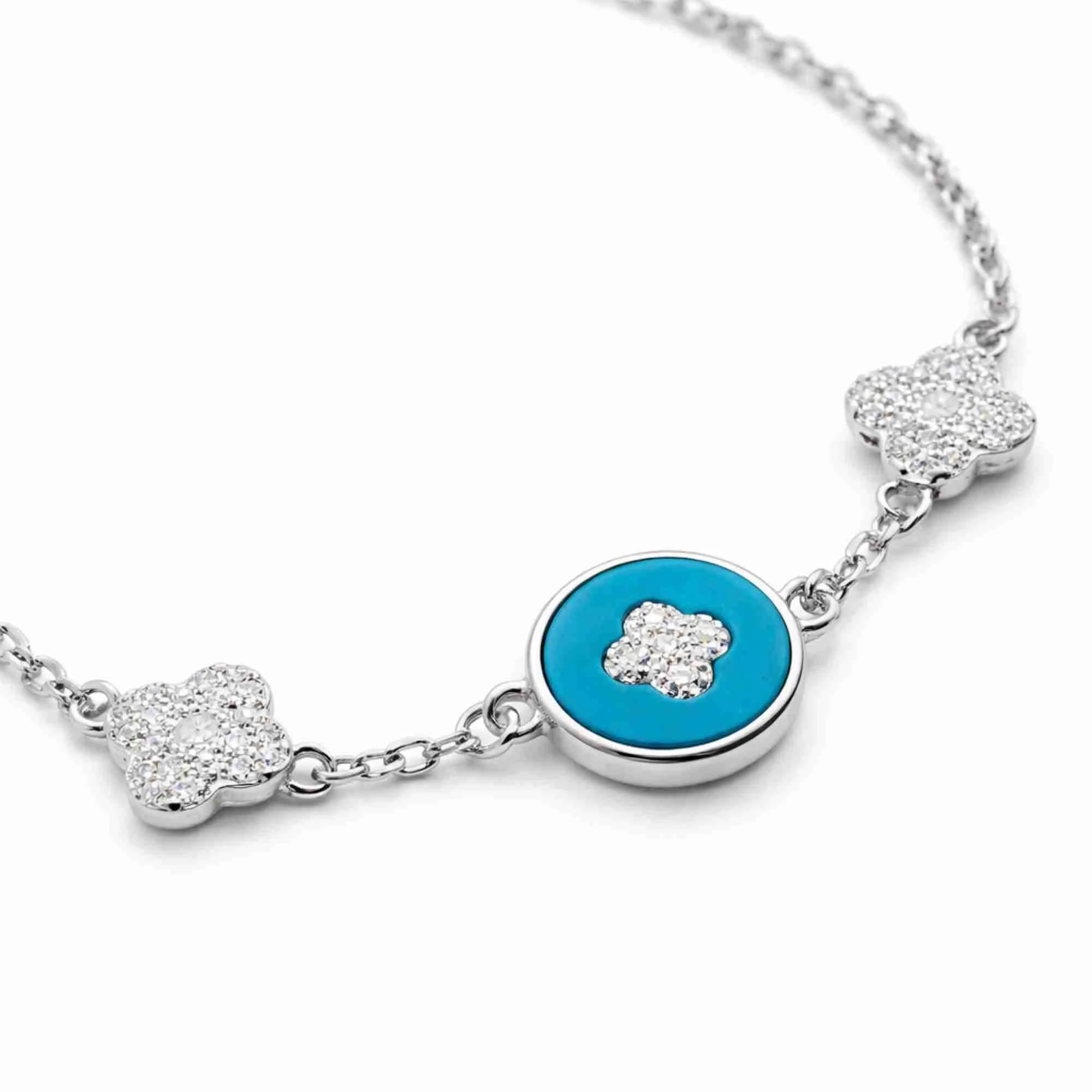 Silver Sliver Ocean Clover Bracelet - Image 3