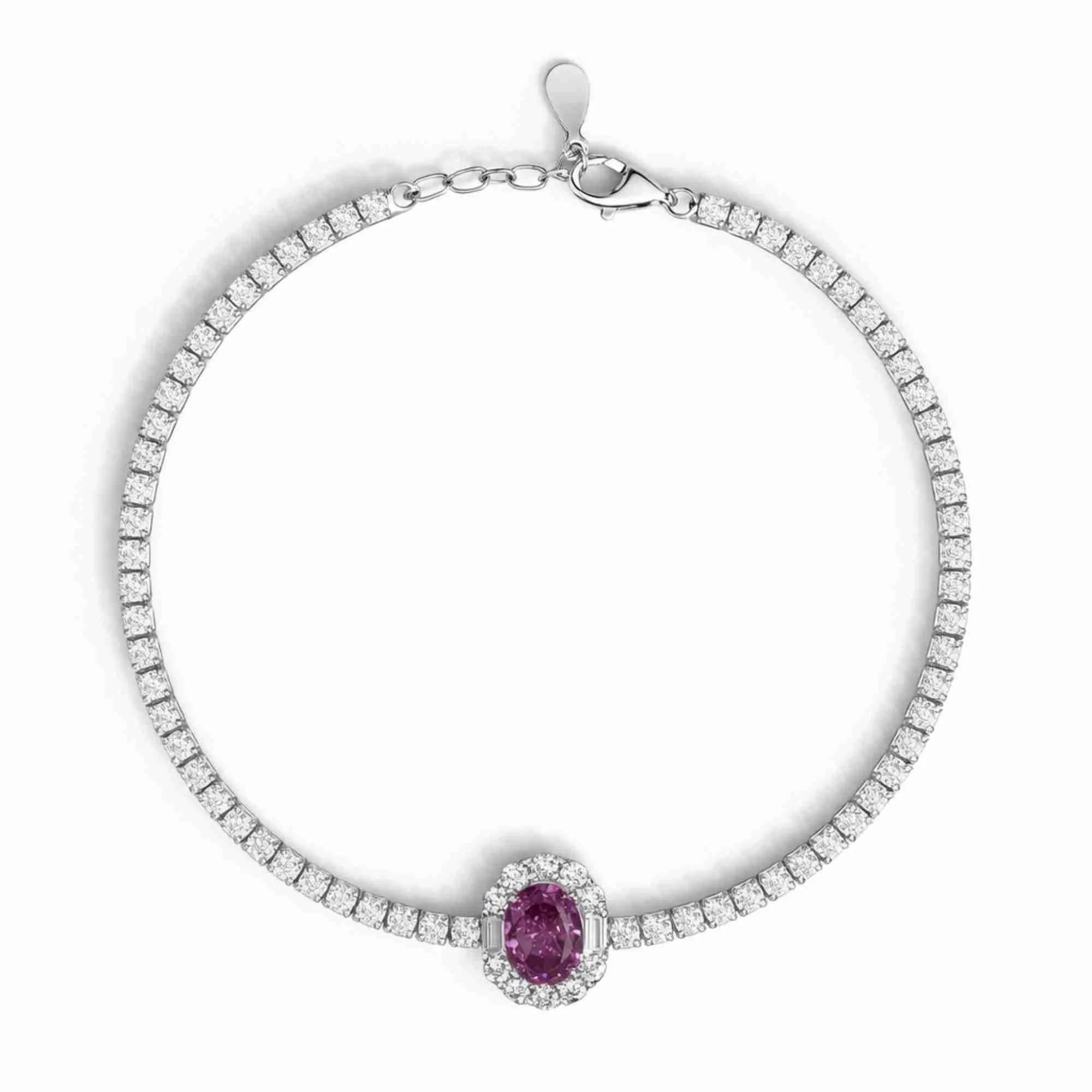 Silver Violet Crown Halo Tennis Bracelet - Image 1