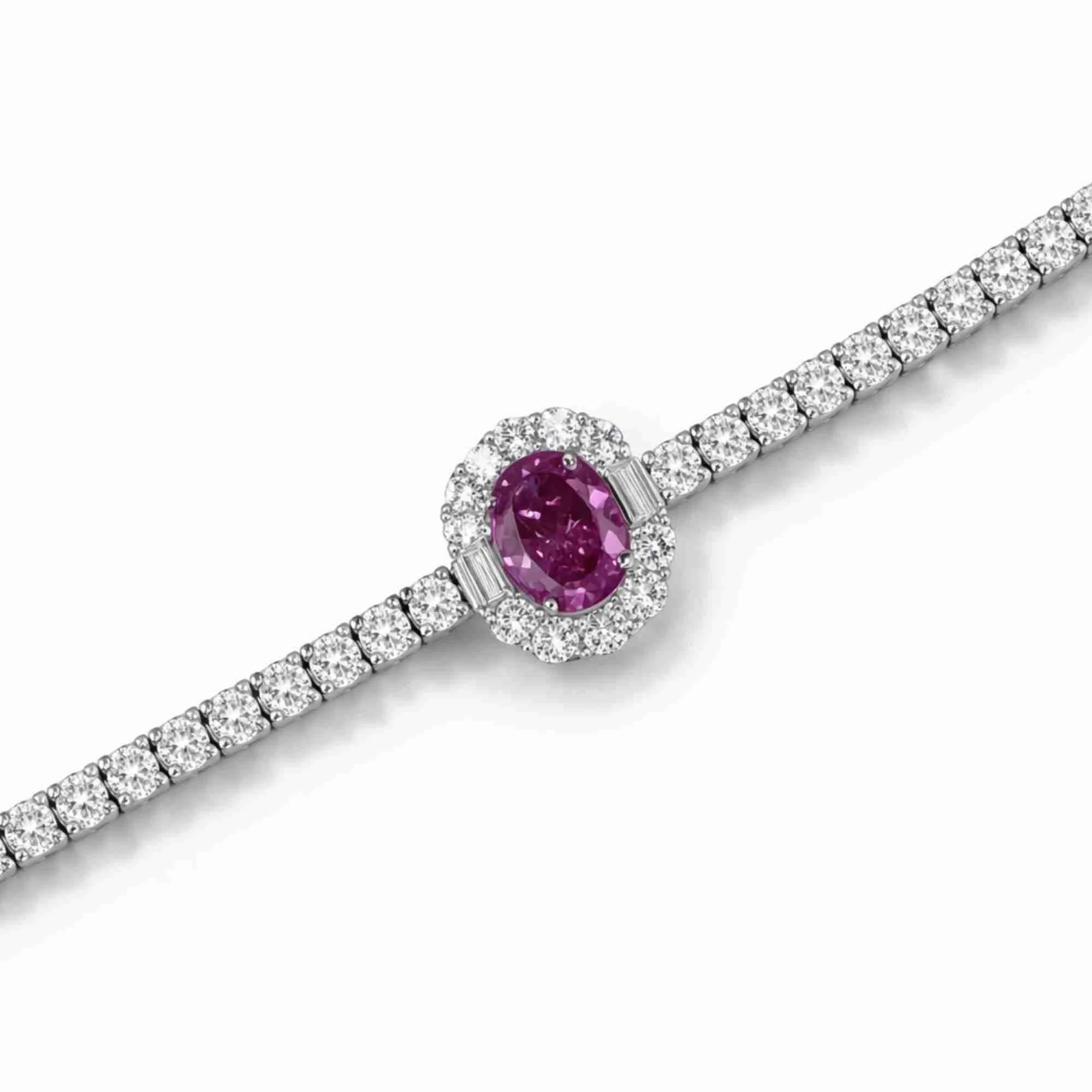 Silver Violet Crown Halo Tennis Bracelet - Image 3