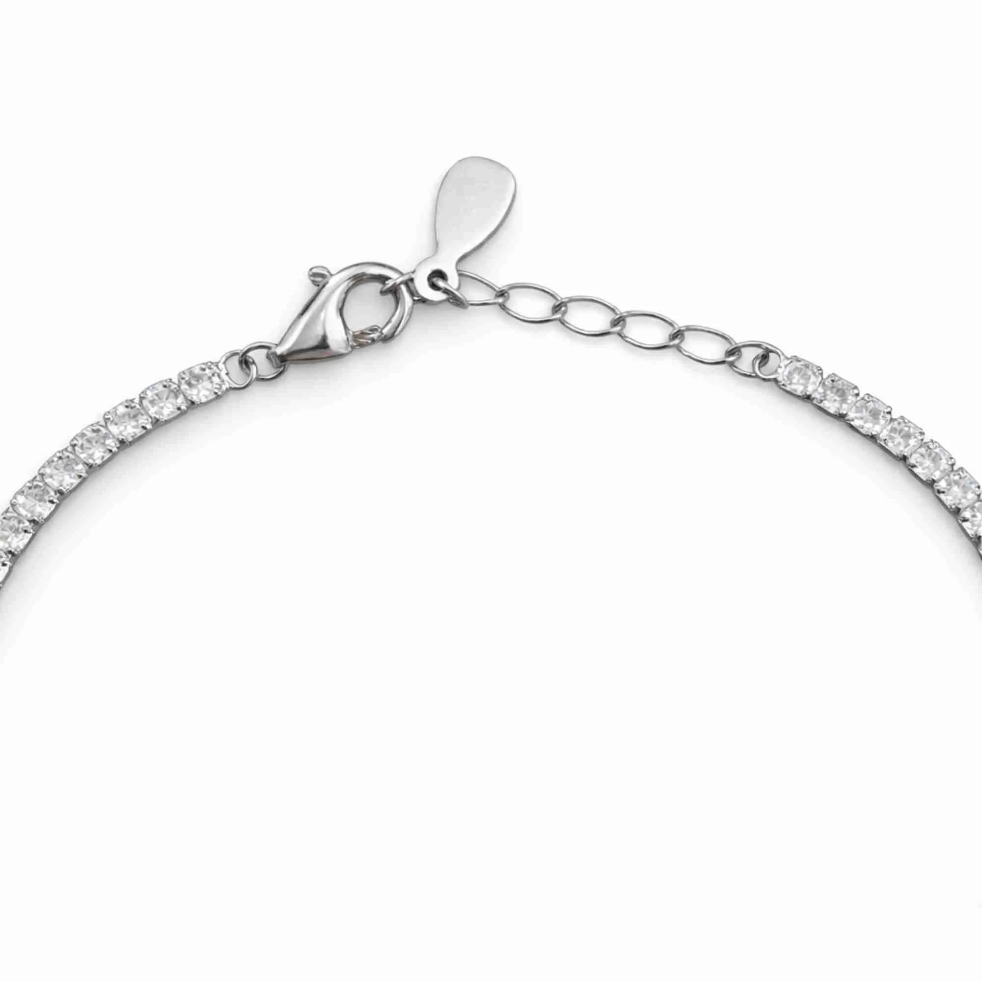 Silver Crystal Halo Tennis Bracelet - Image 4