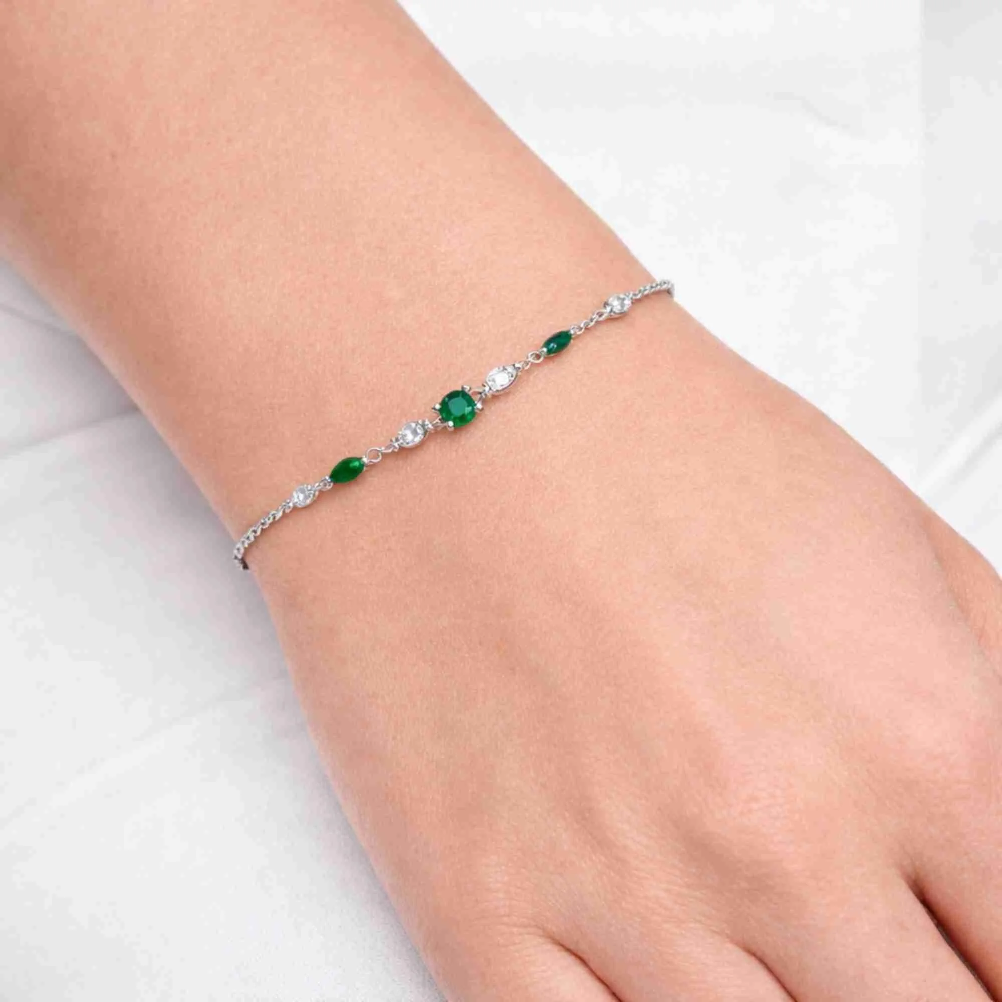 Silver Green Ember Bracelet - Image 2