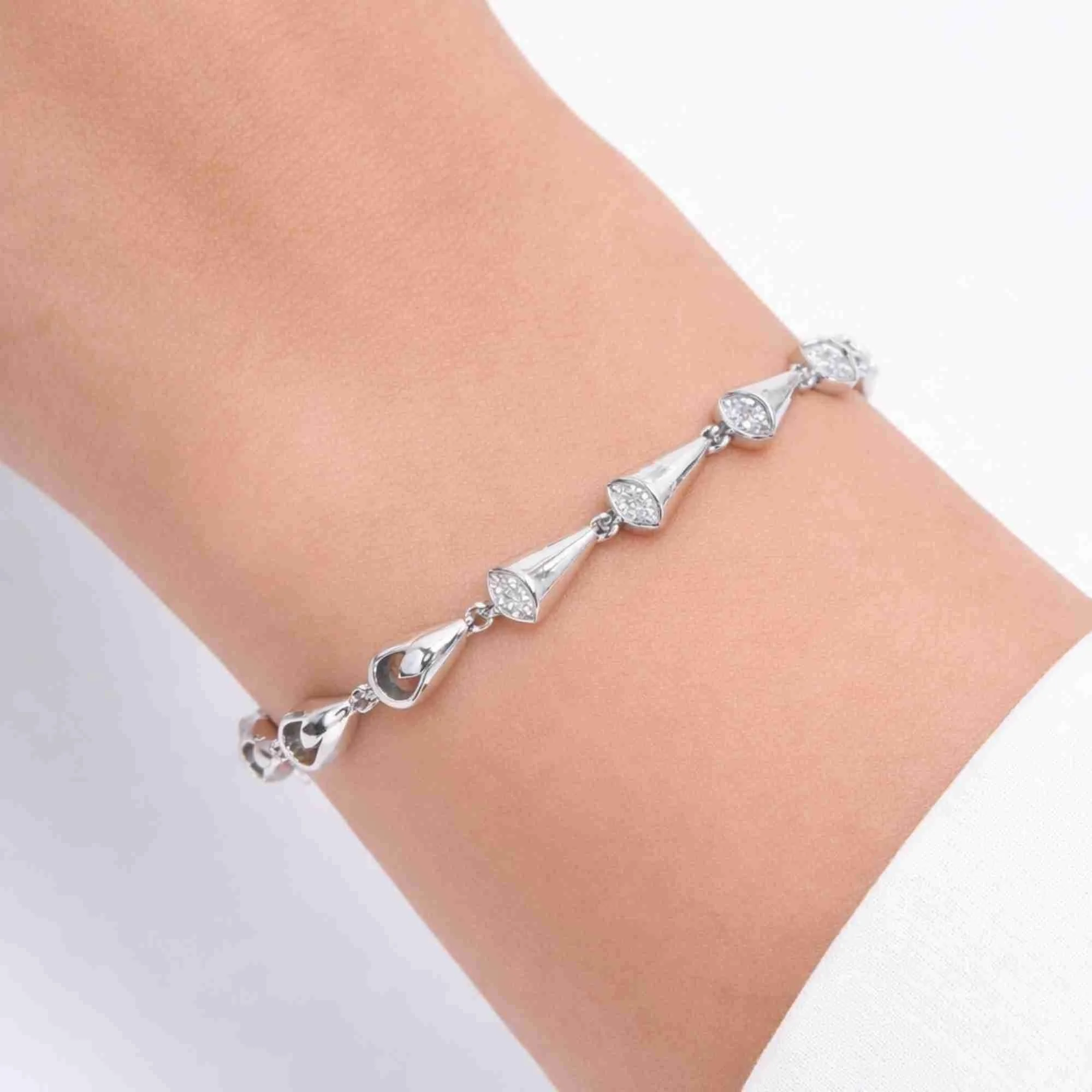 Silver Drop Sparkle Bracelet - 2