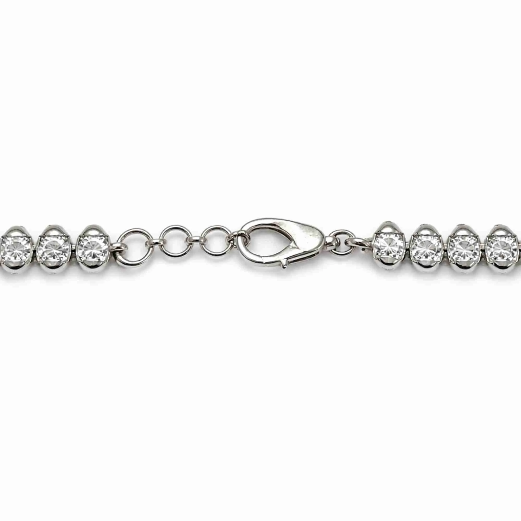 Silver Cluster Tennis Bracelet - Image 4