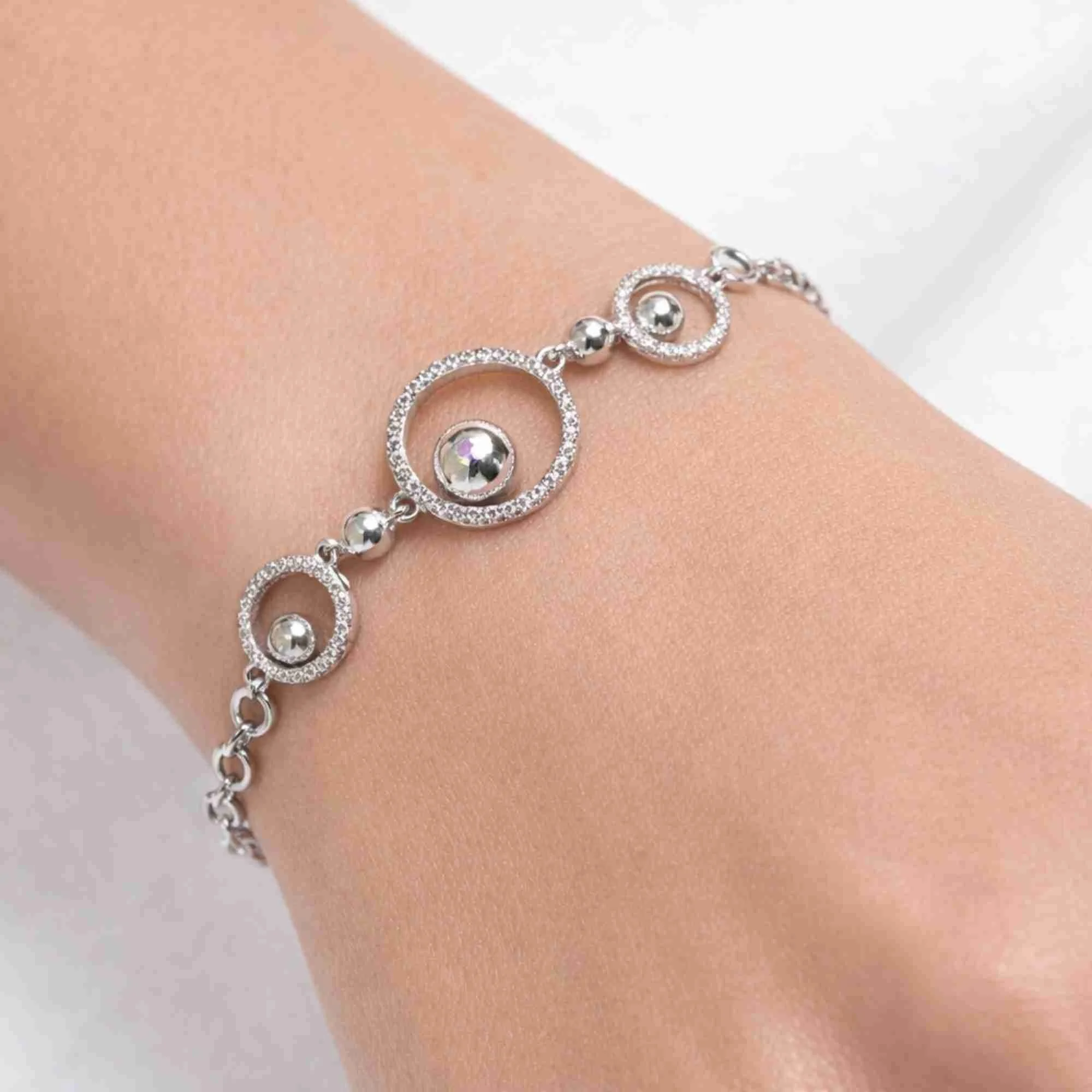 Silver Orbit Halo Bracelet - Image 2