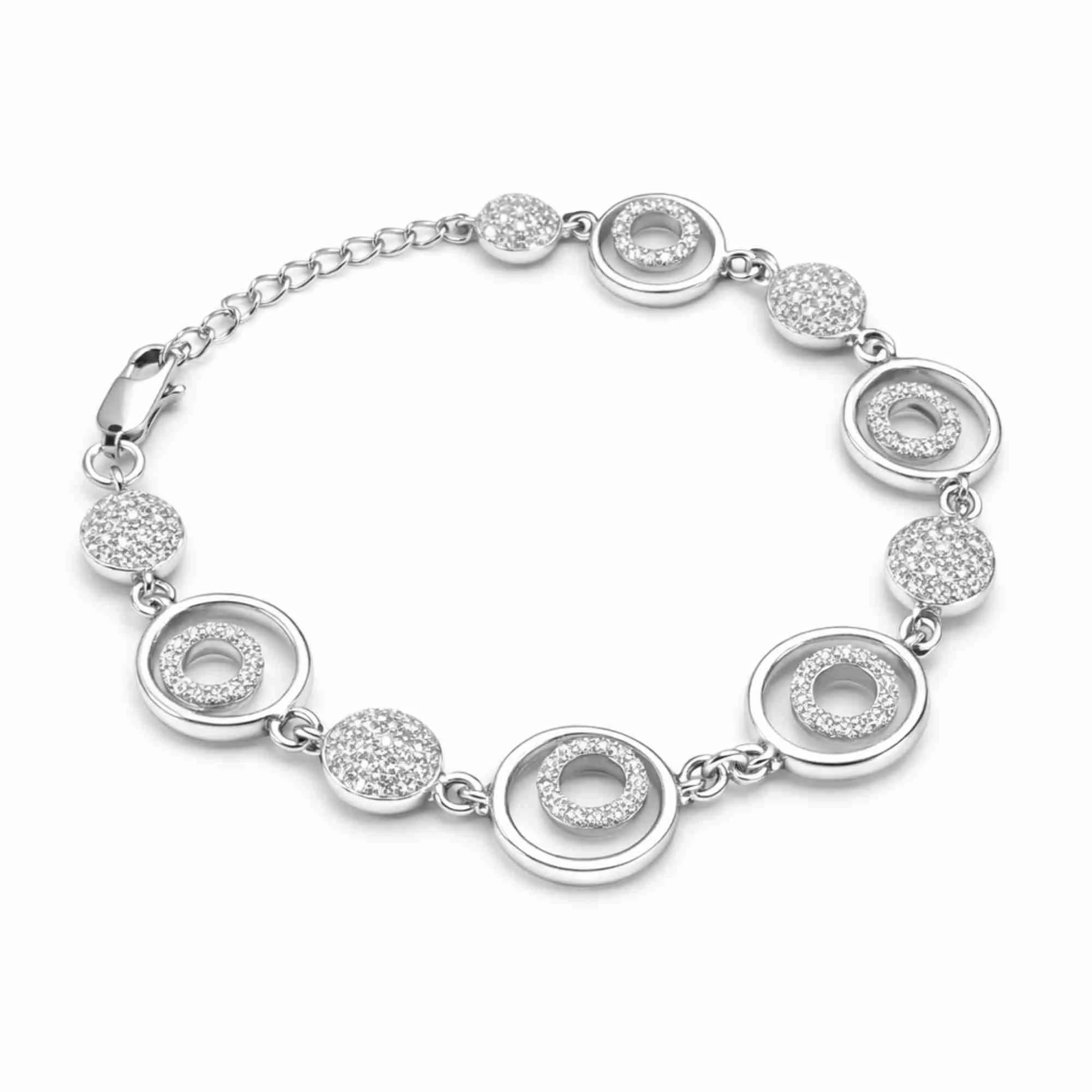 Silver Crystal Circle Glam Bracelet