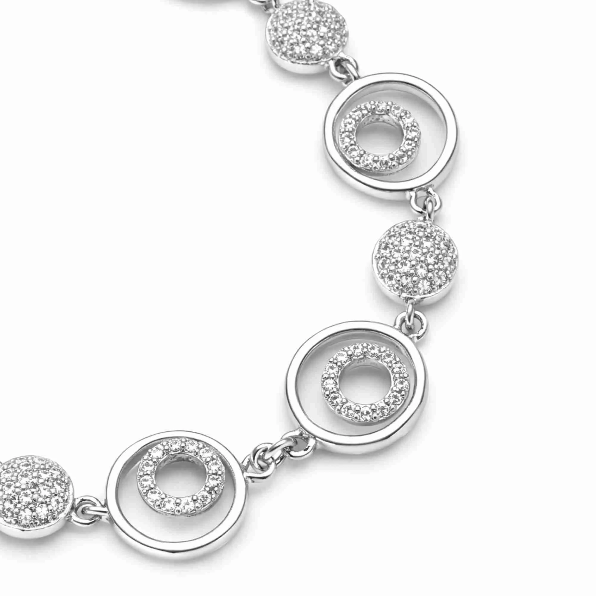 Silver Crystal Circle Glam Bracelet - Image 3