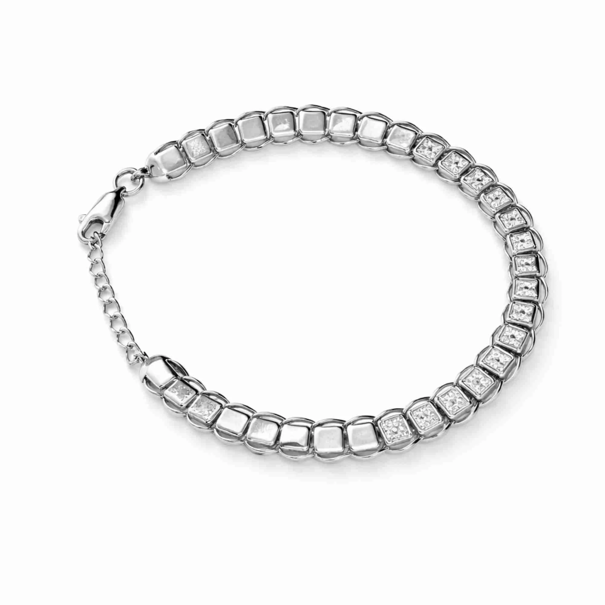 Silver Modern Cube Shine Bracelet - Image 1