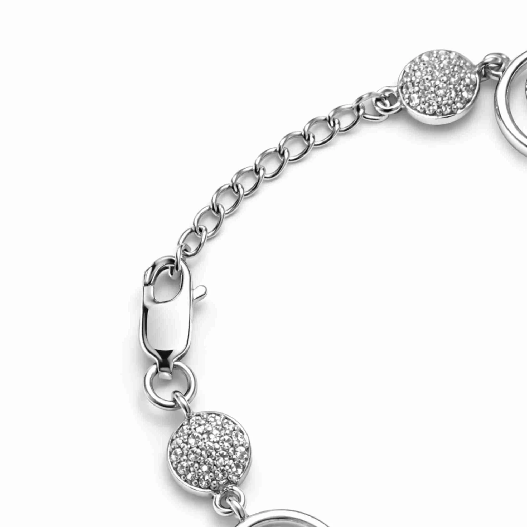 Silver Crystal Circle Glam Bracelet - Image 4