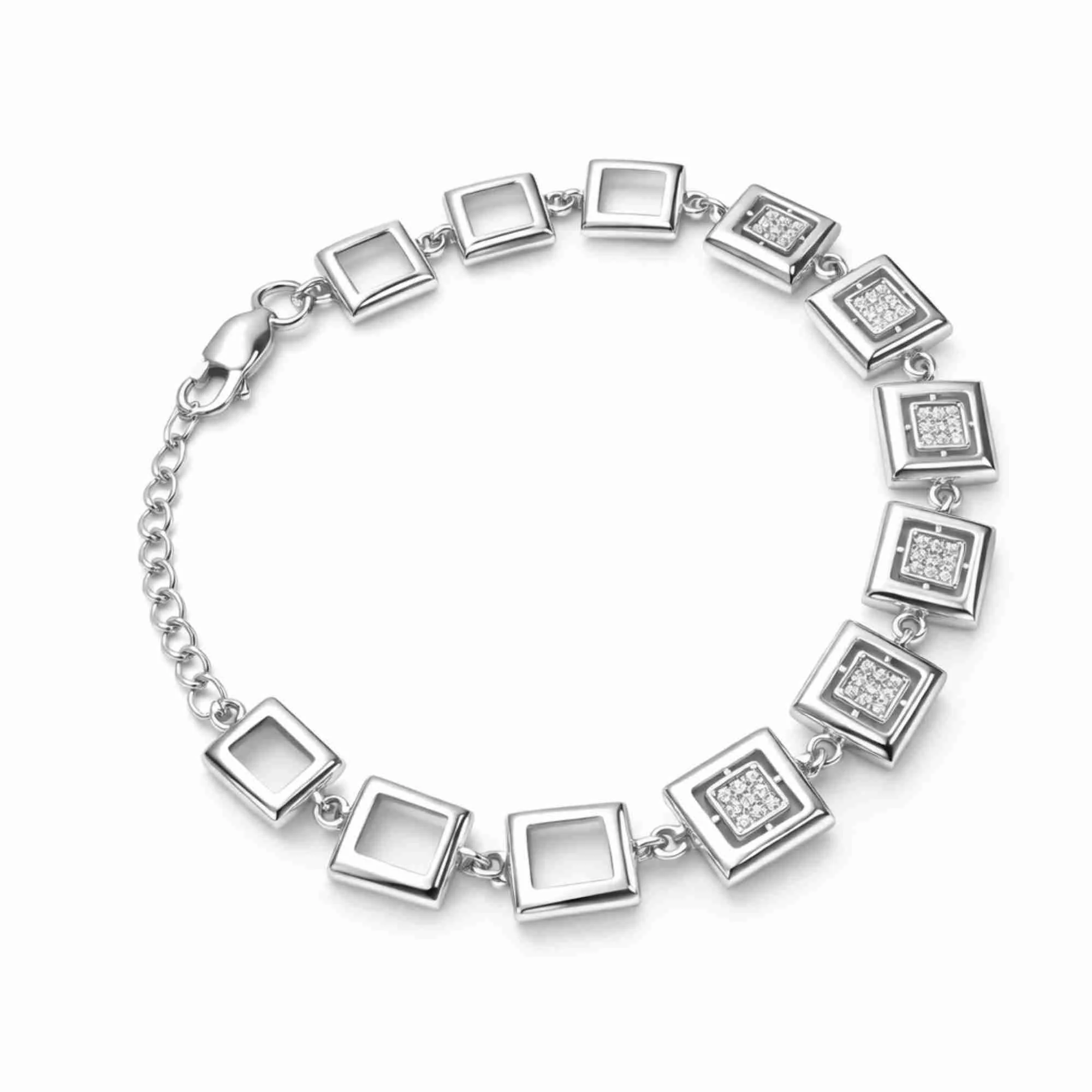 Silver Square Elegance Bracelet - Image 1