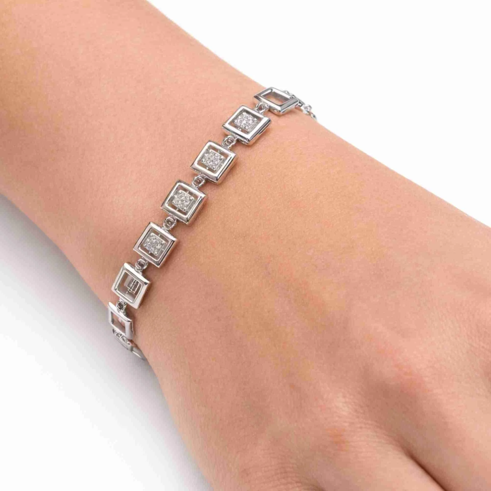 Silver Square Elegance Bracelet - Image 2