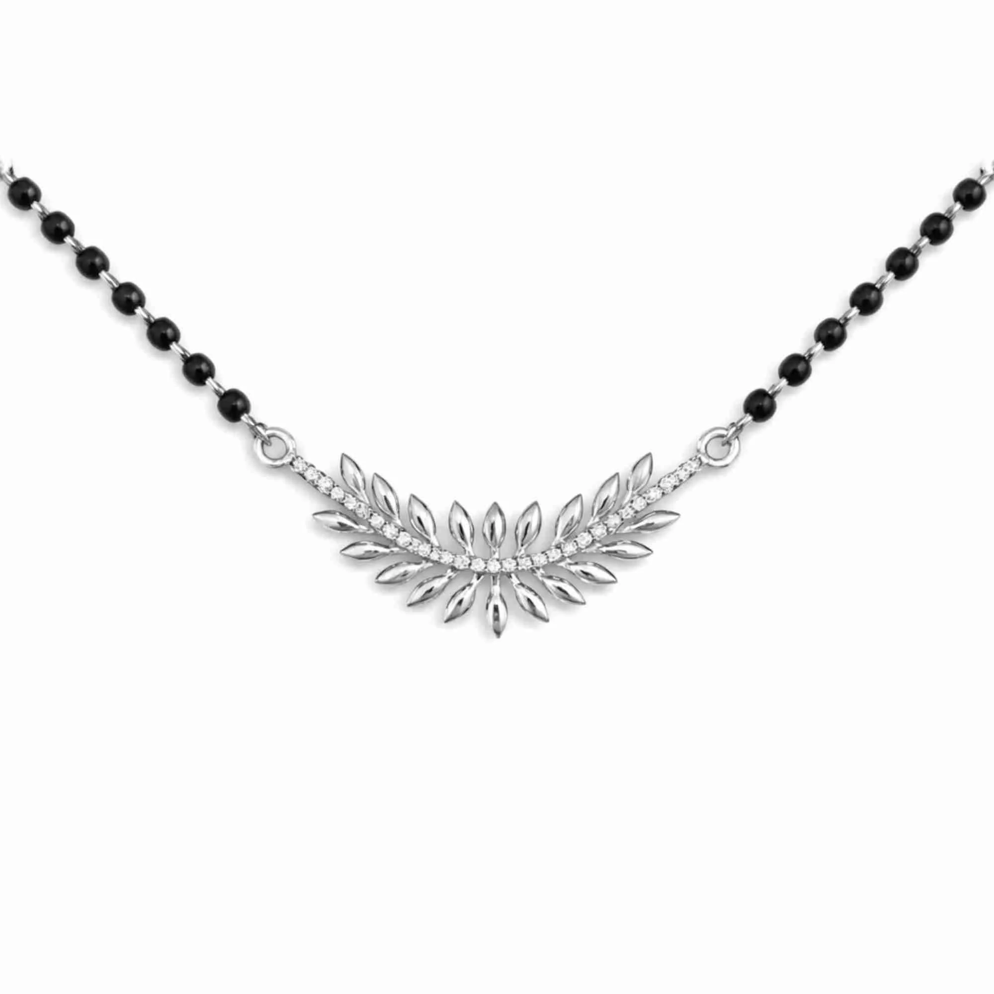 Silver Leaf Motif Mangalsutra