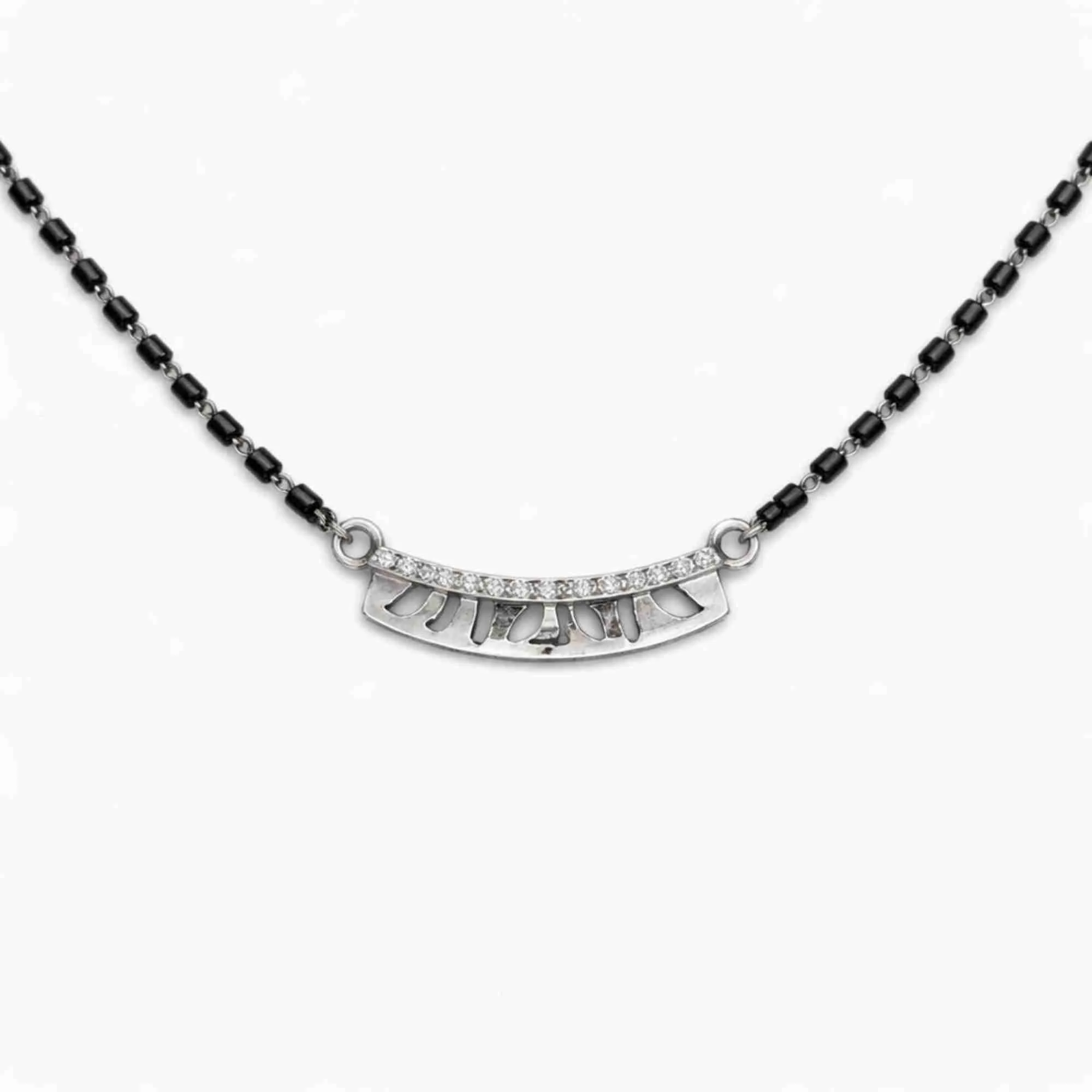 Silver Diamond Accent Mangalsutra