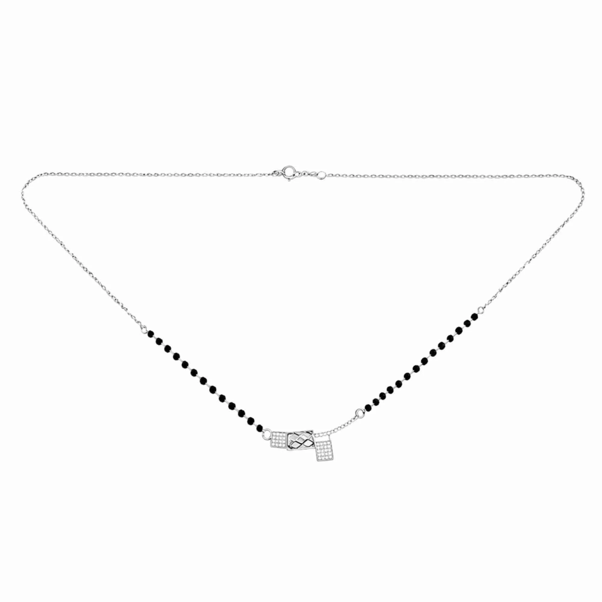 Silver Square Charms Mangalsutra - Image 4