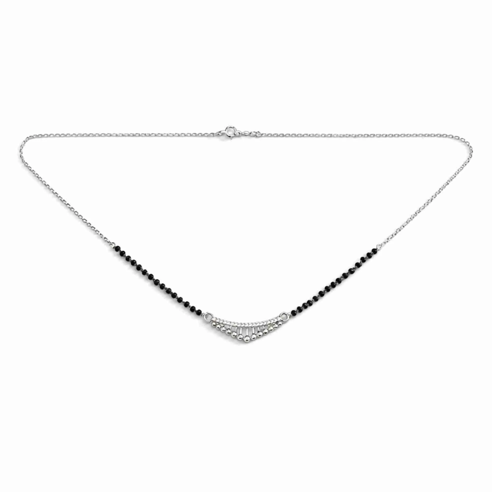 Silver Beaded Fringe Mangalsutra - Image 4