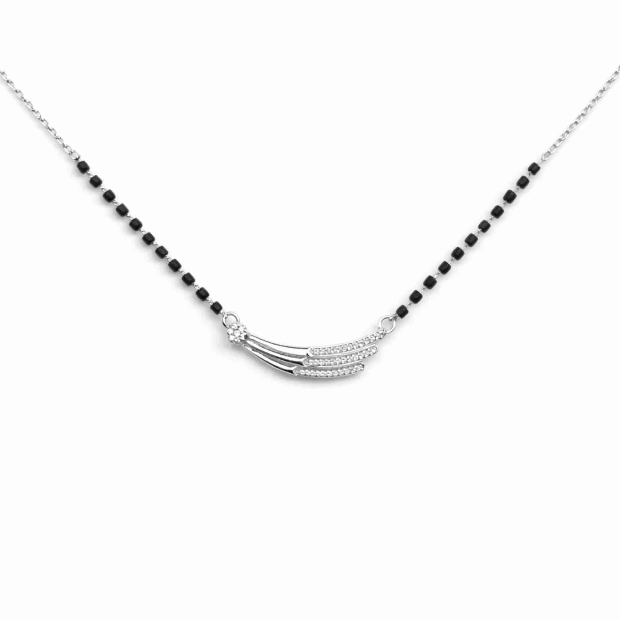 Silver Triple Layer Arc Mangalsutra