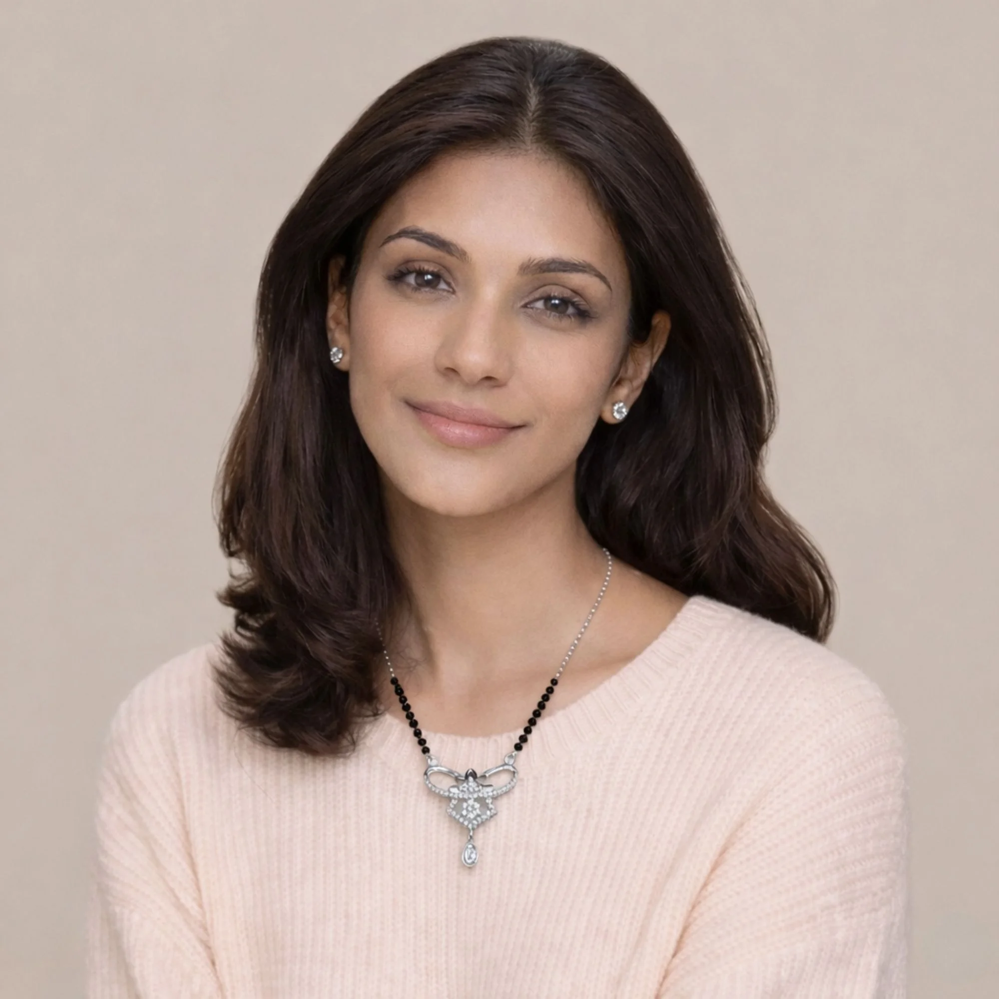 Silver Floral Charm Mangalsutra - 2