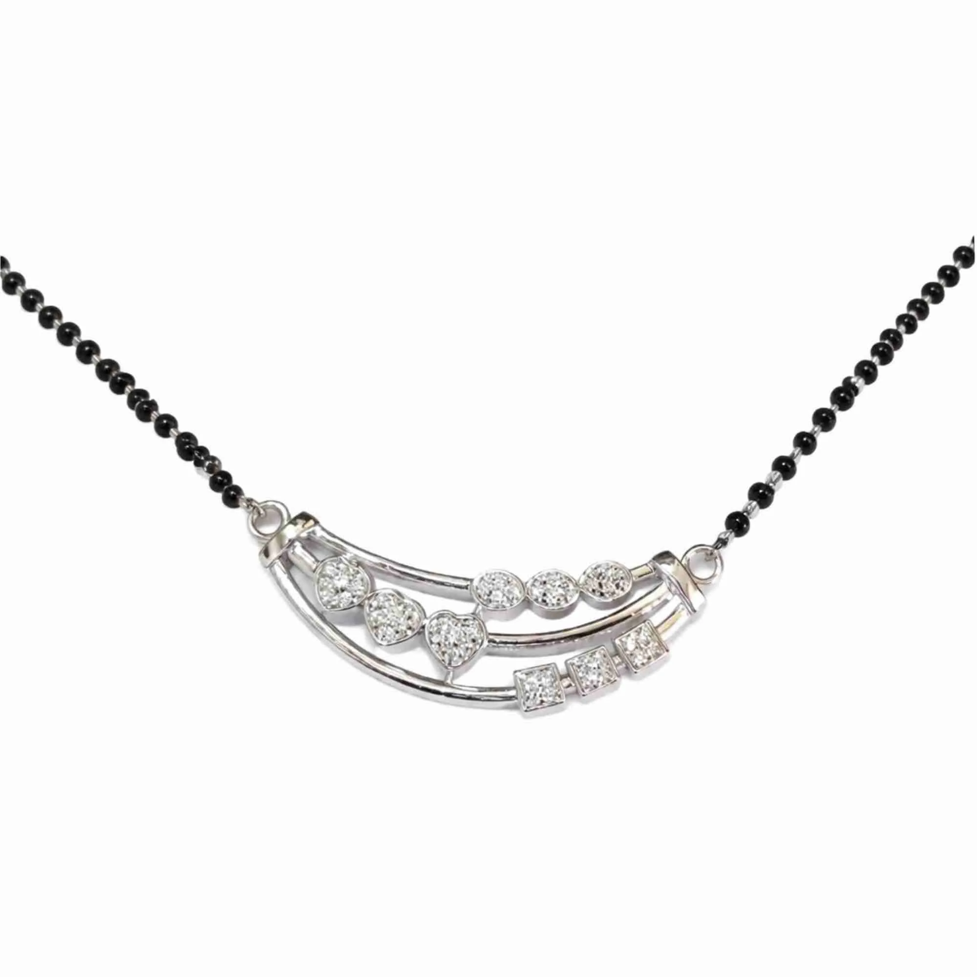Silver Multi-Heart Mangalsutra