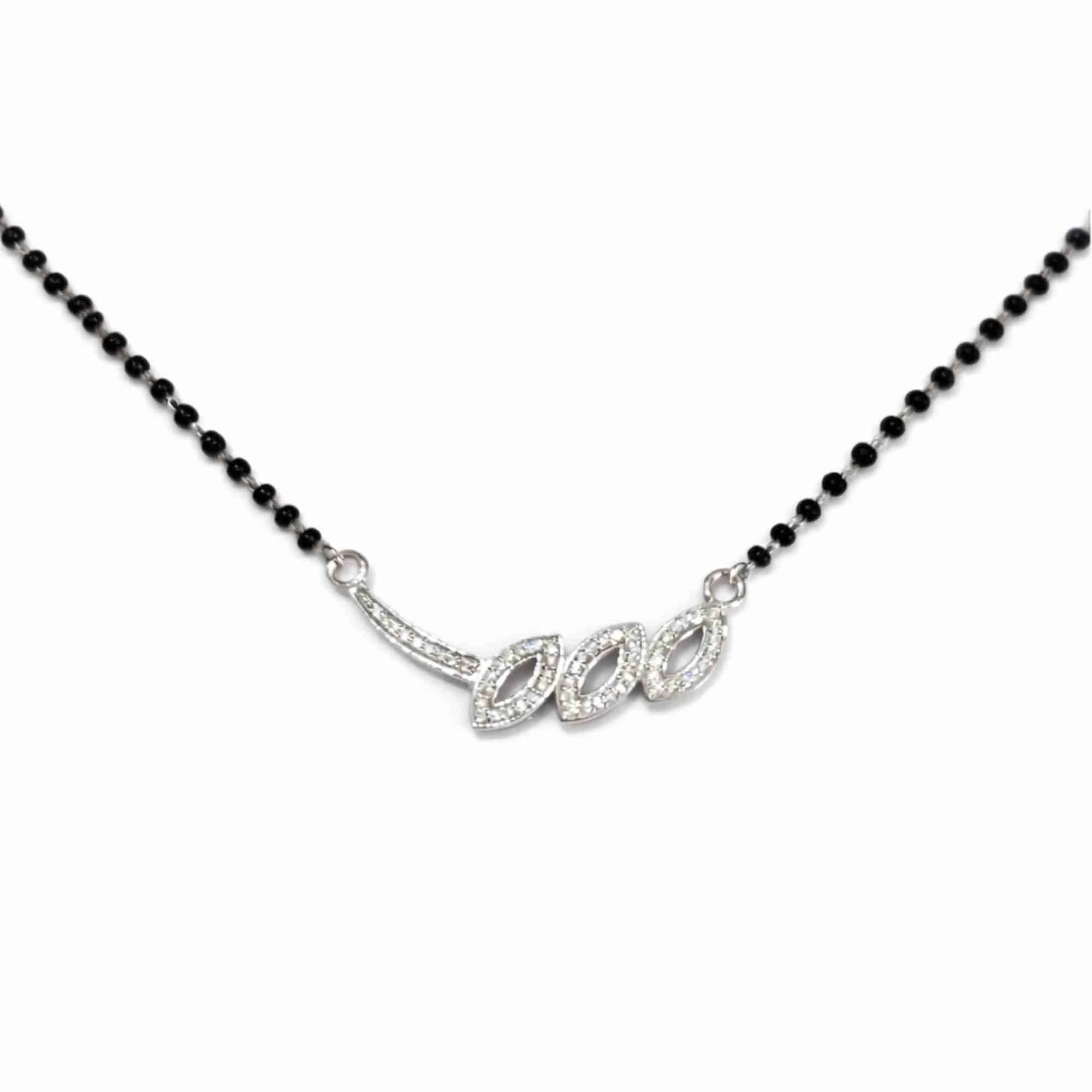 Silver Triple Leaf Mangalsutra