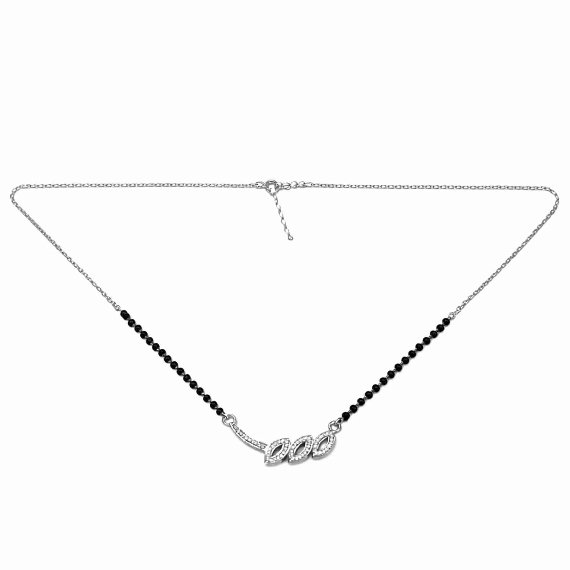 Silver Triple Leaf Mangalsutra - Image 4