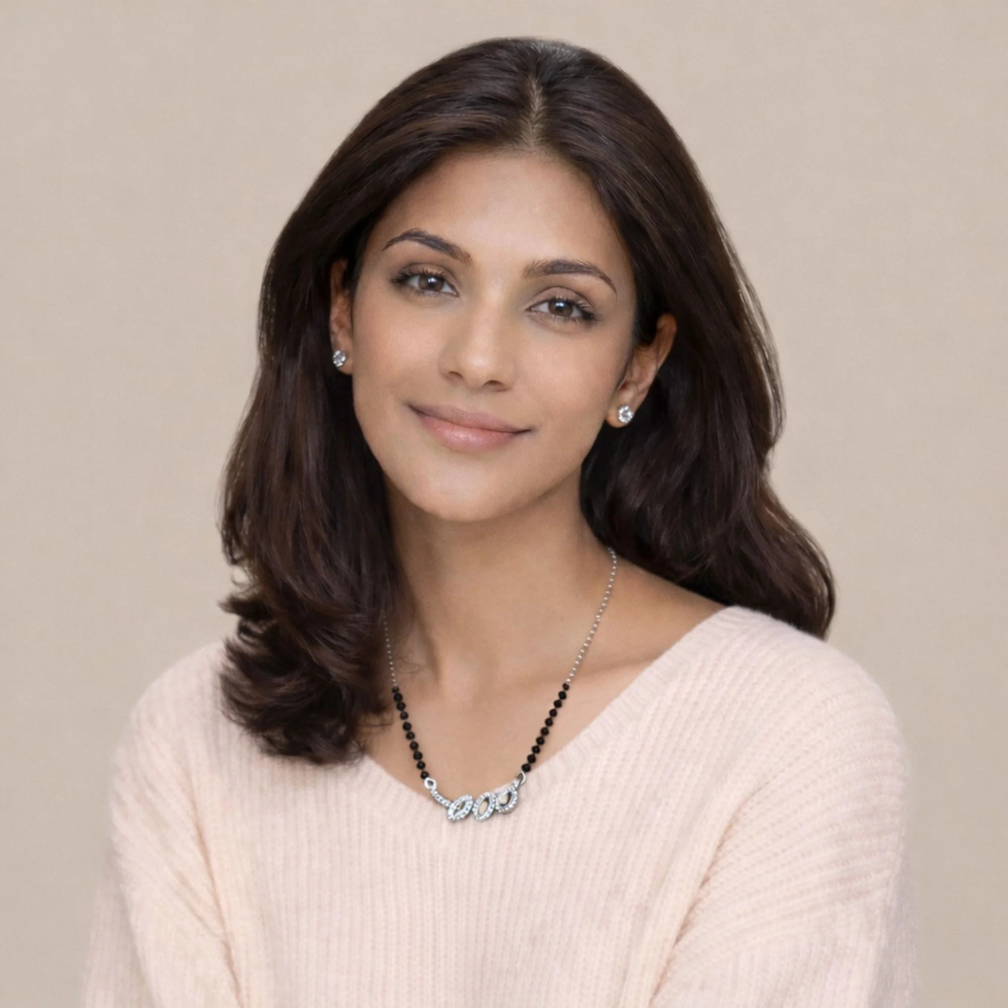 Silver Triple Leaf Mangalsutra - 2