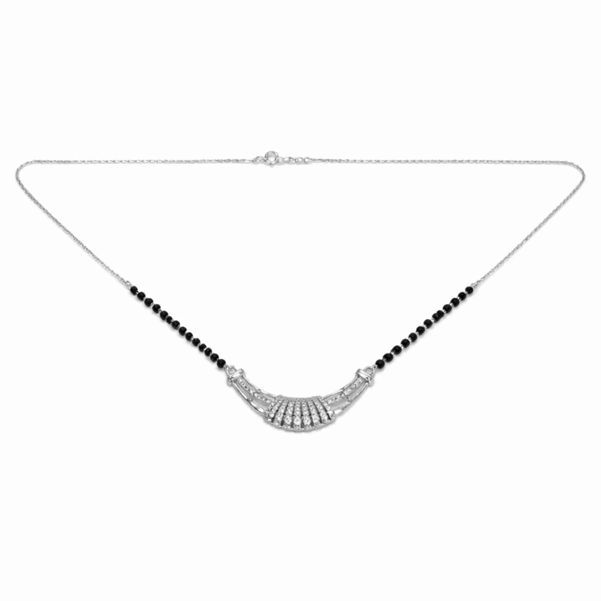 Silver Semi-Circle Fan Mangalsutra - Image 4