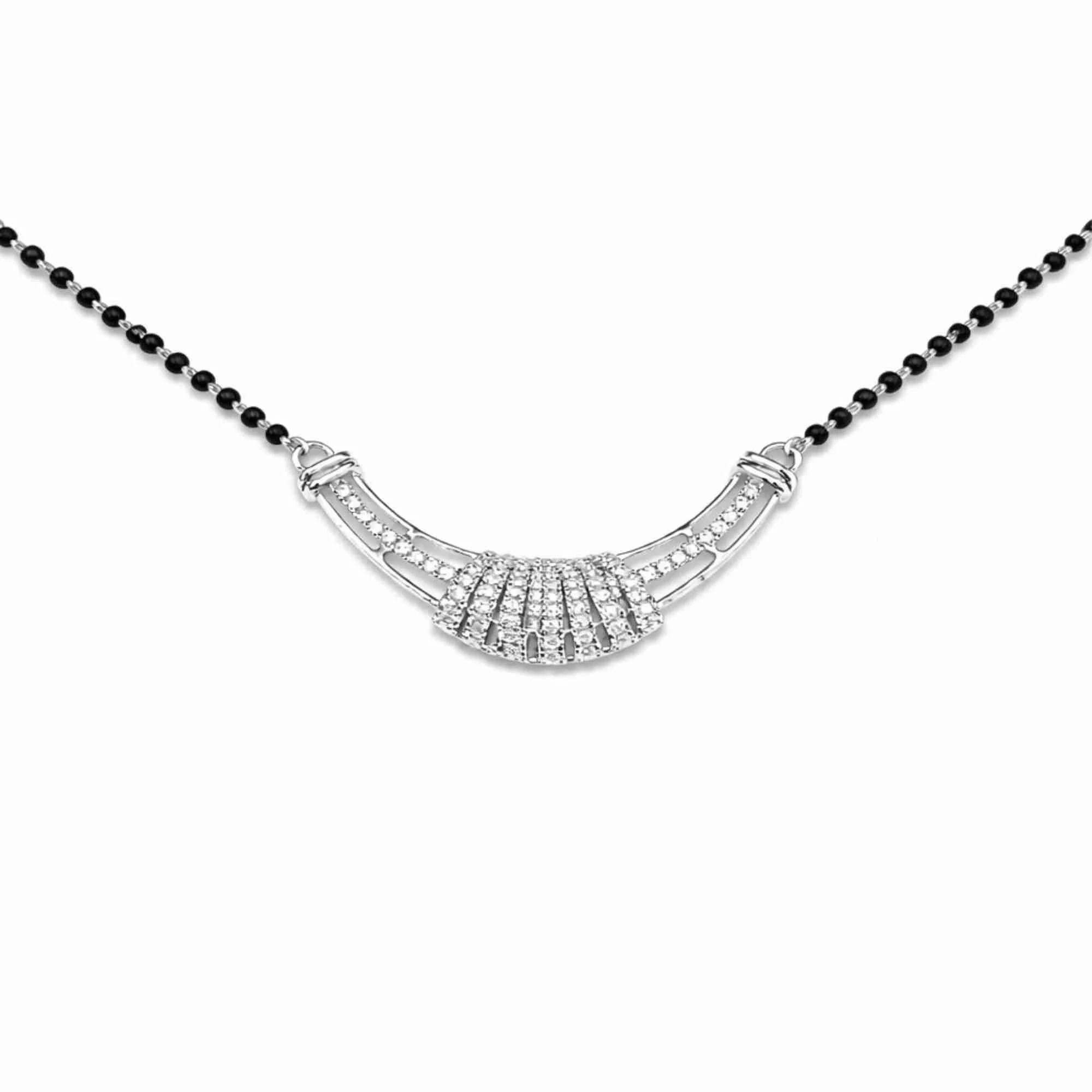 Silver Semi-Circle Fan Mangalsutra