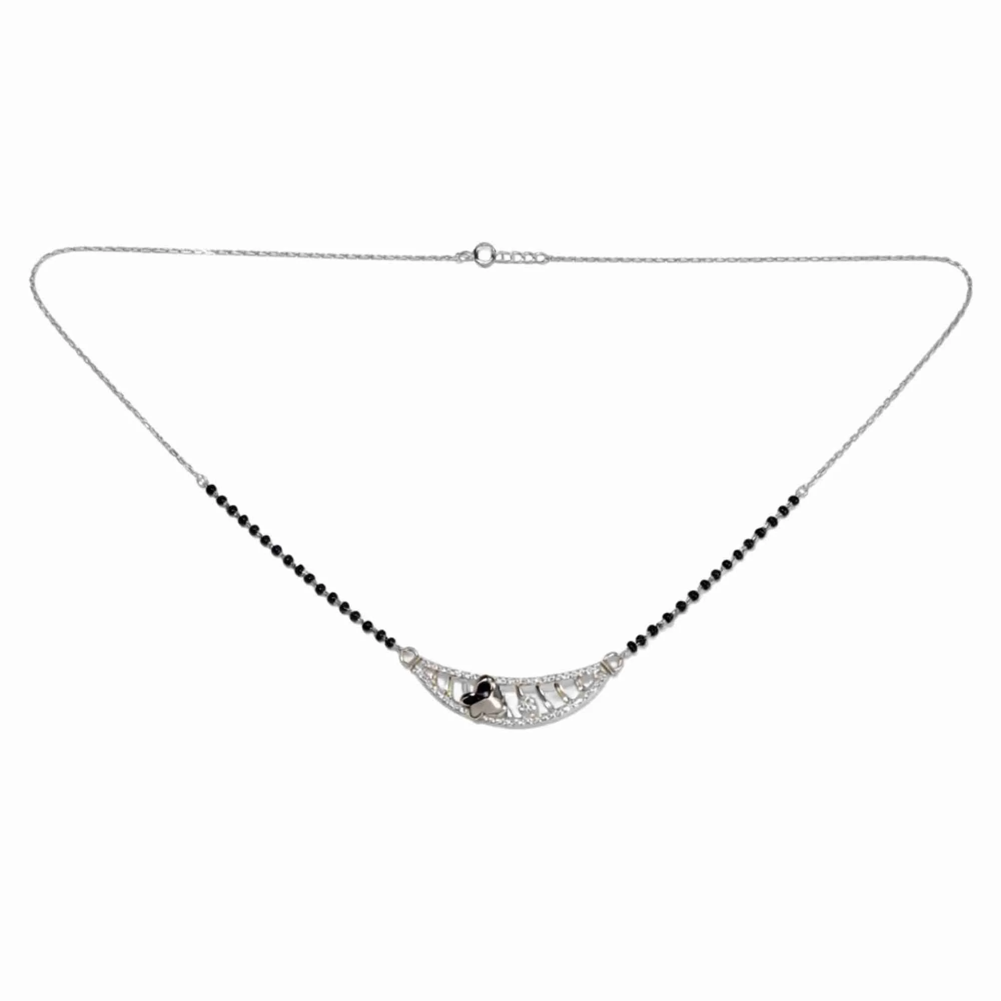 Silver Blossom Curve Mangalsutra - Image 4