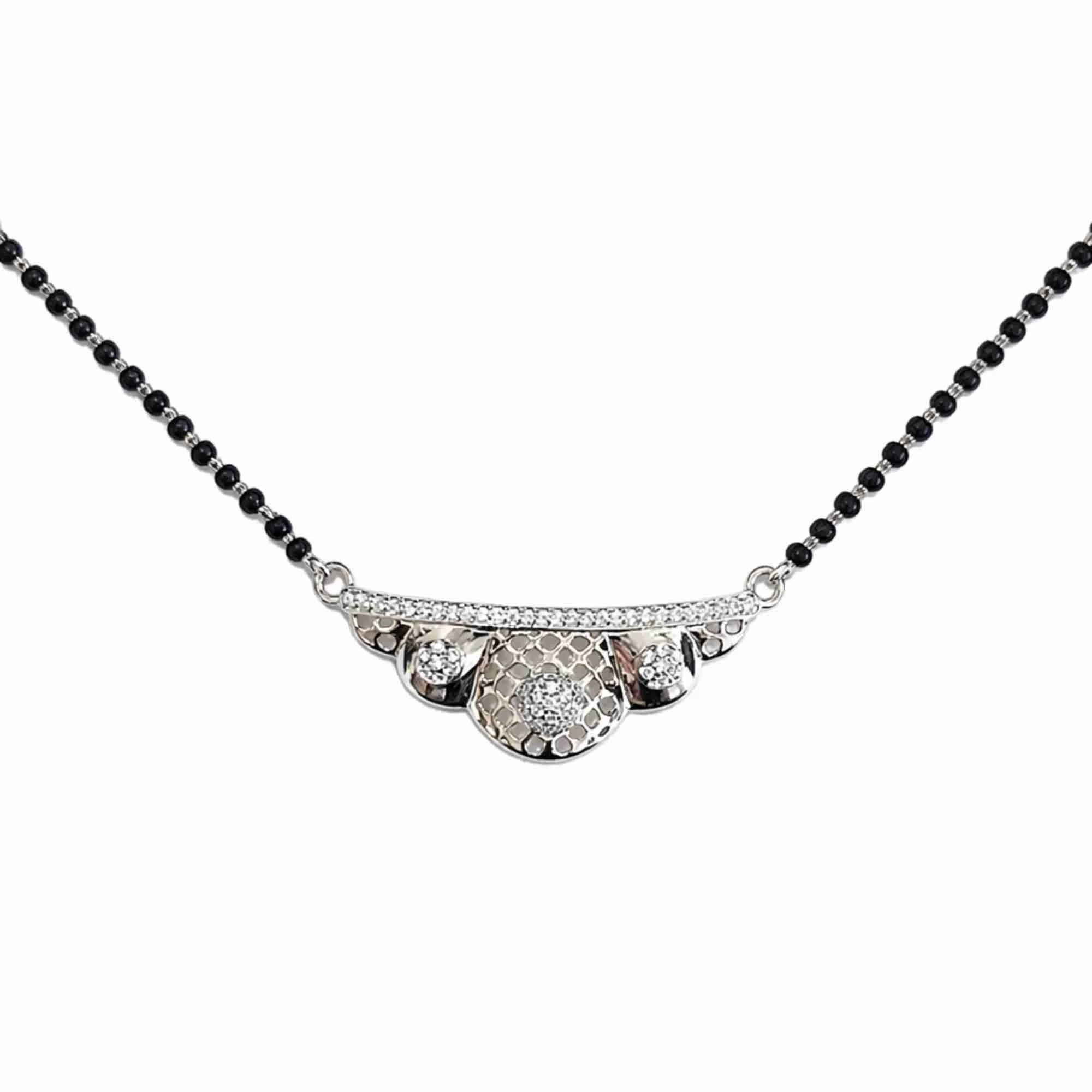 Silver Lattice Motif Mangalsutra