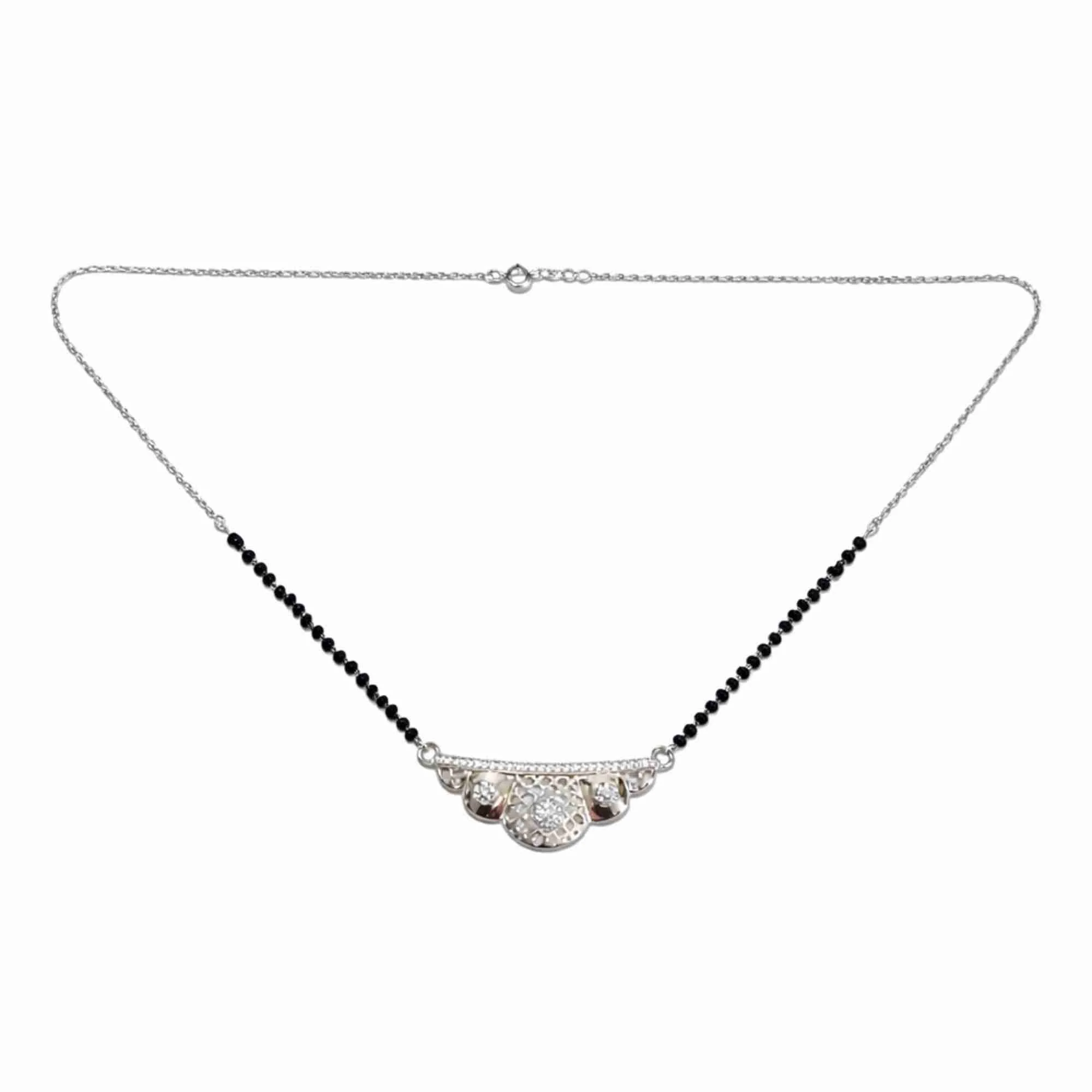 Silver Lattice Motif Mangalsutra - Image 4