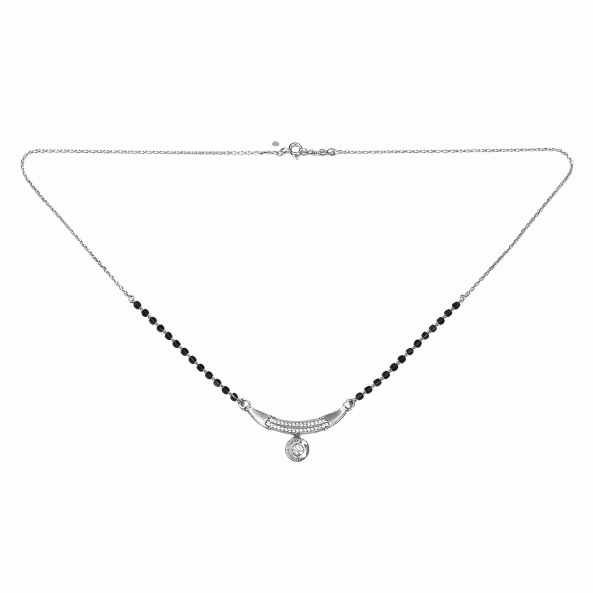 Silver Sunburst Charm Mangalsutra - Image 4