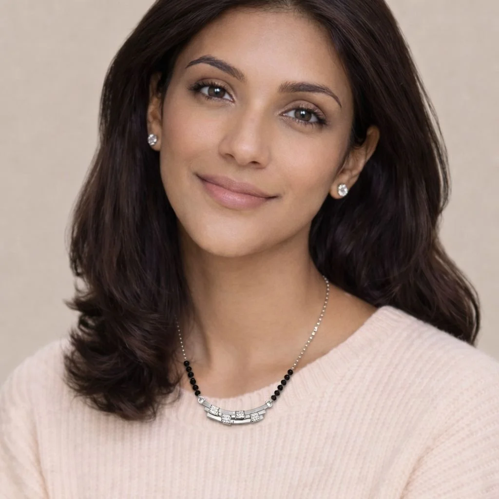 Silver Luxe Bar Mangalsutra - 2
