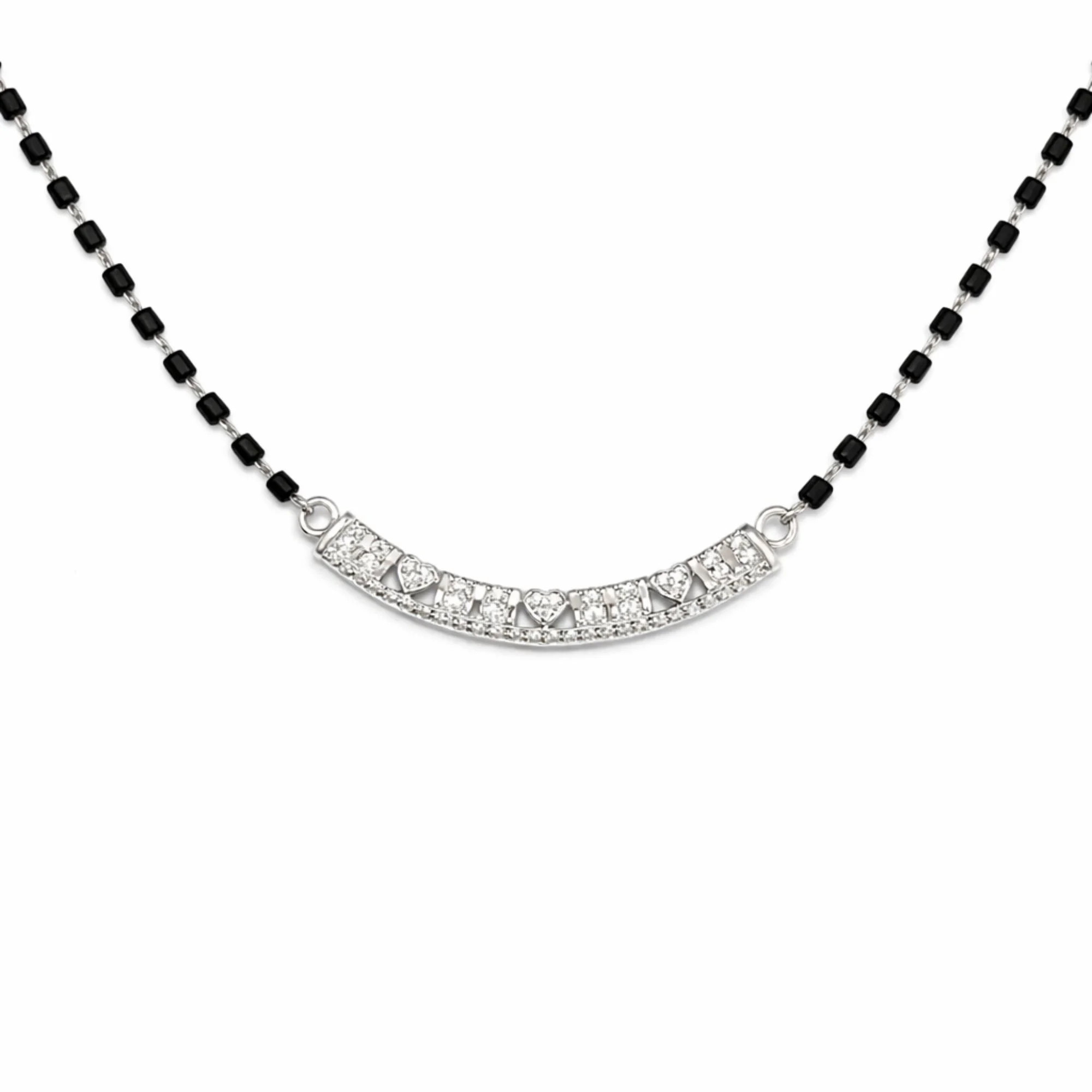 Silver Heart Glow Mangalsutra