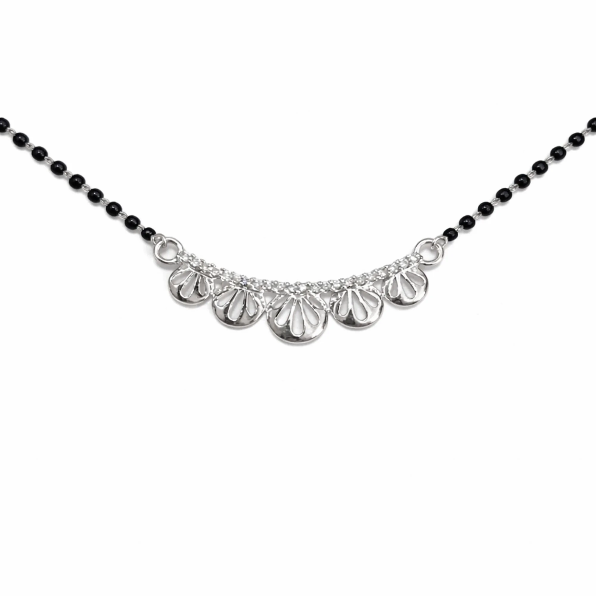 Silver Petal Mangalsutra