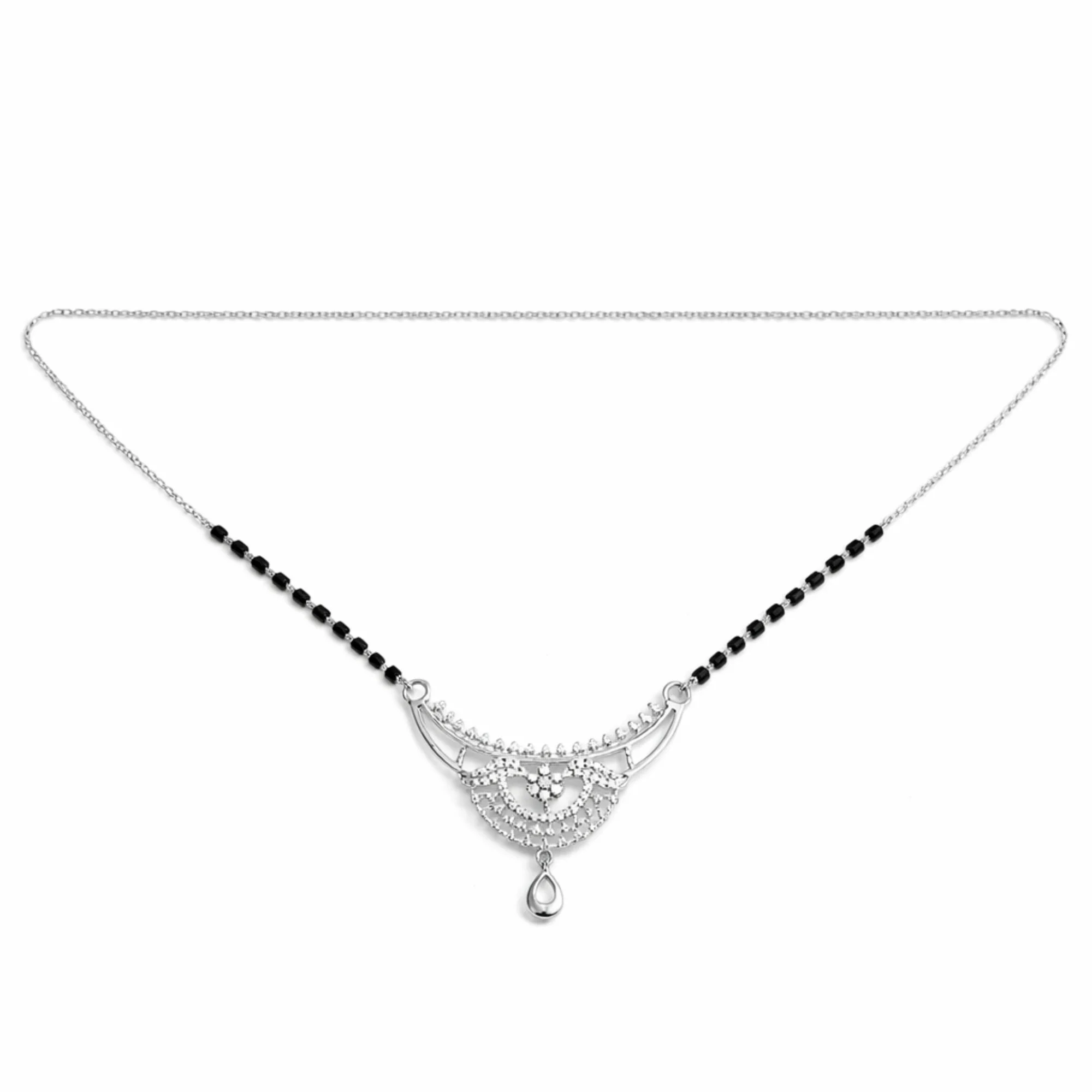 Silver Royal Chandrika Drop Mangalsutra - Image 4