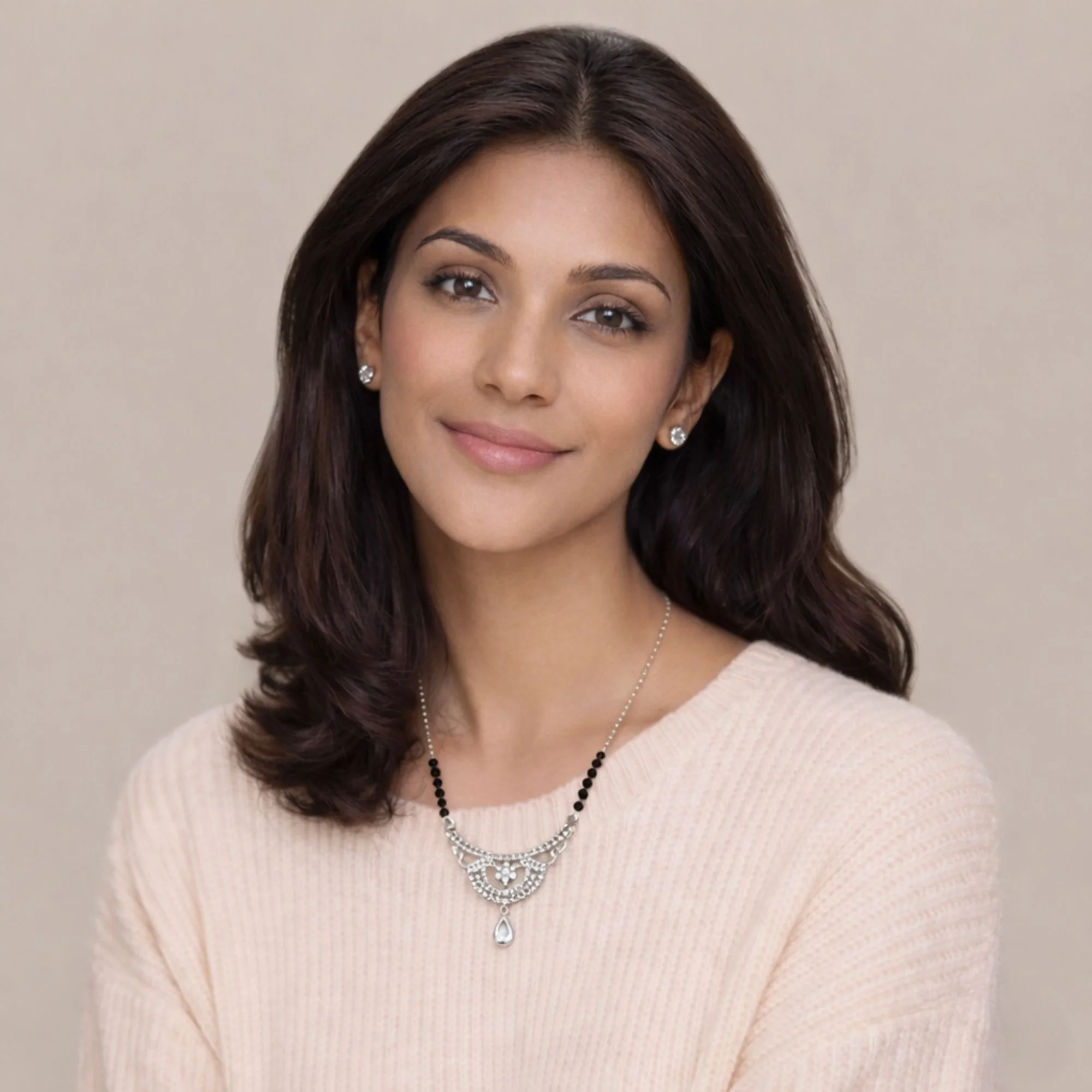 Silver Royal Chandrika Drop Mangalsutra - 2
