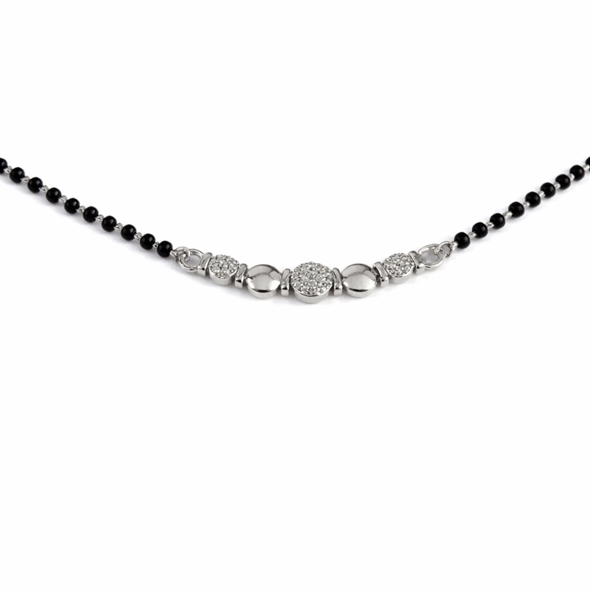 Silver Spark Bead Mangalsutra