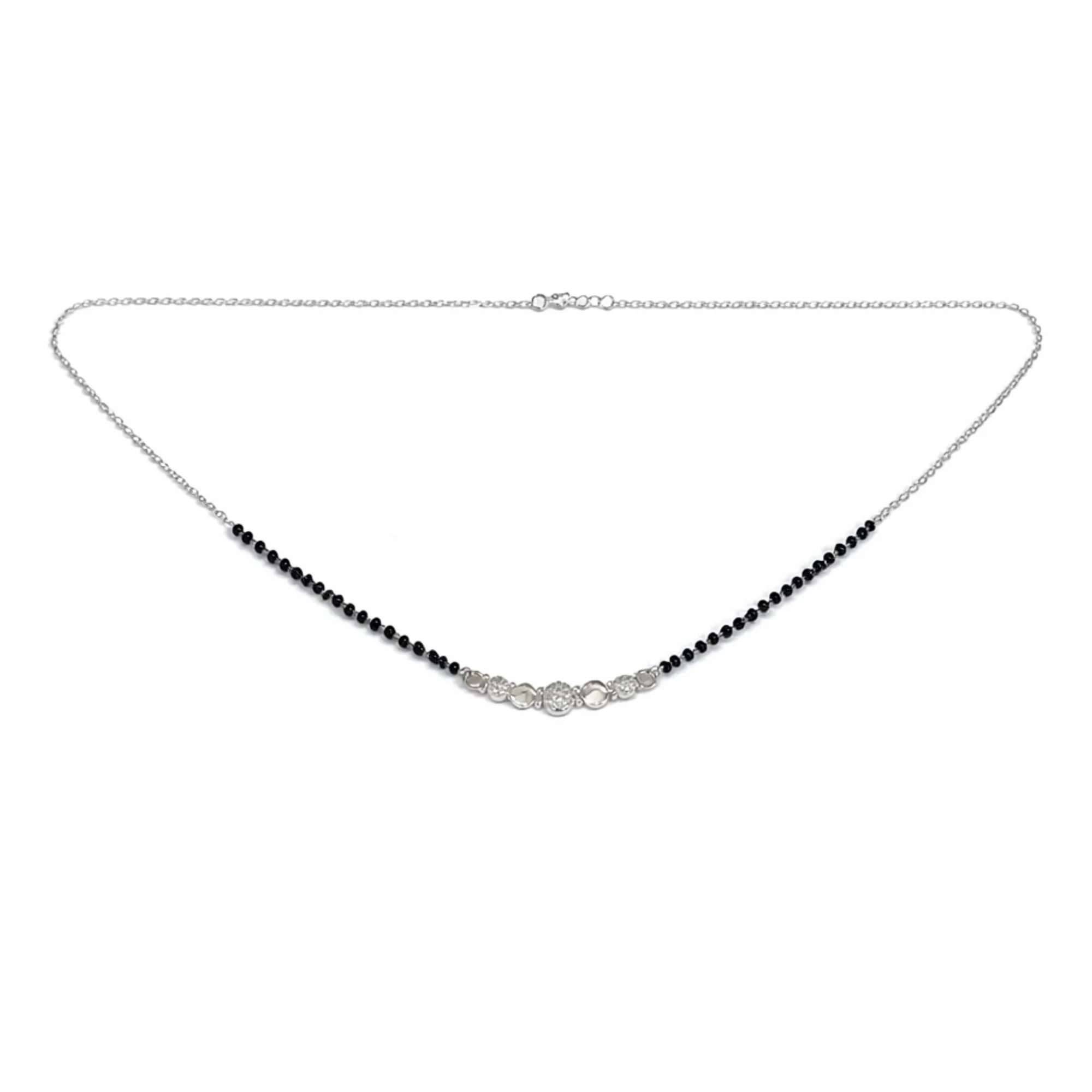 Silver Spark Bead Mangalsutra - Image 3