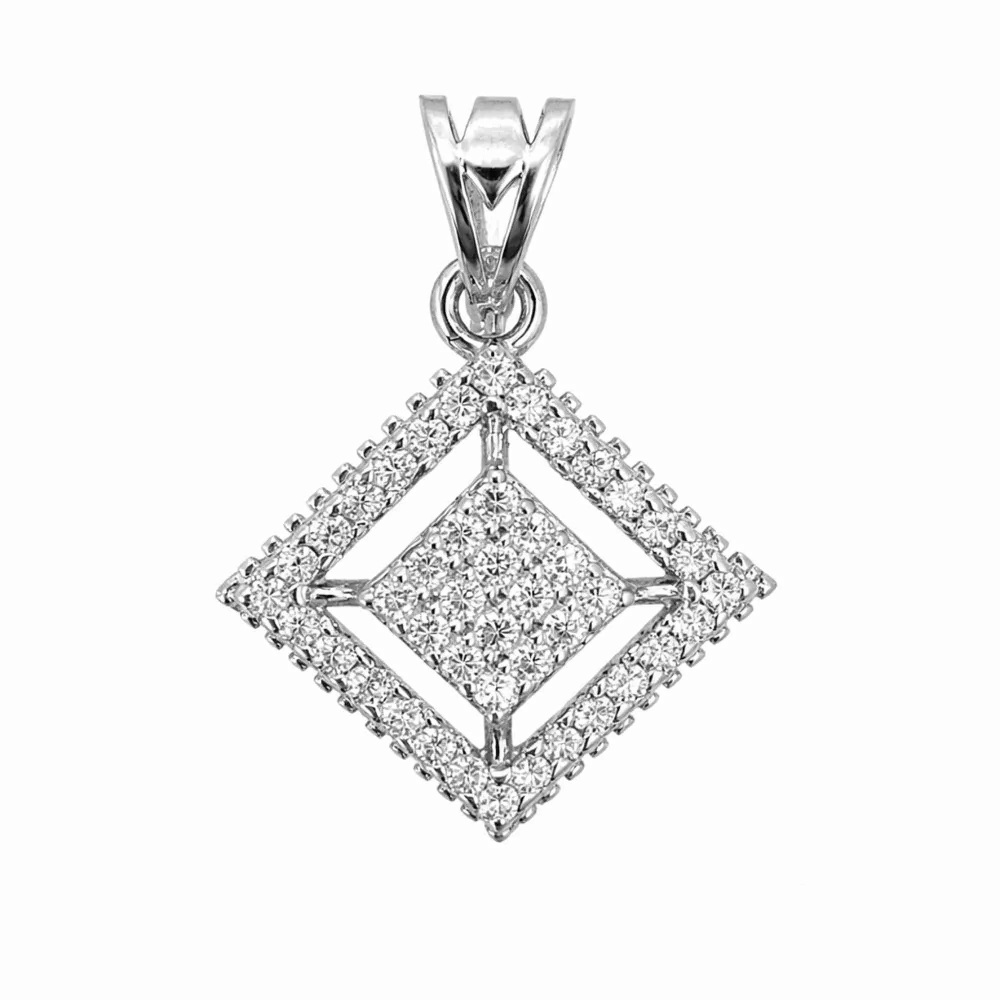 Silver Royal Spark Square Pendant