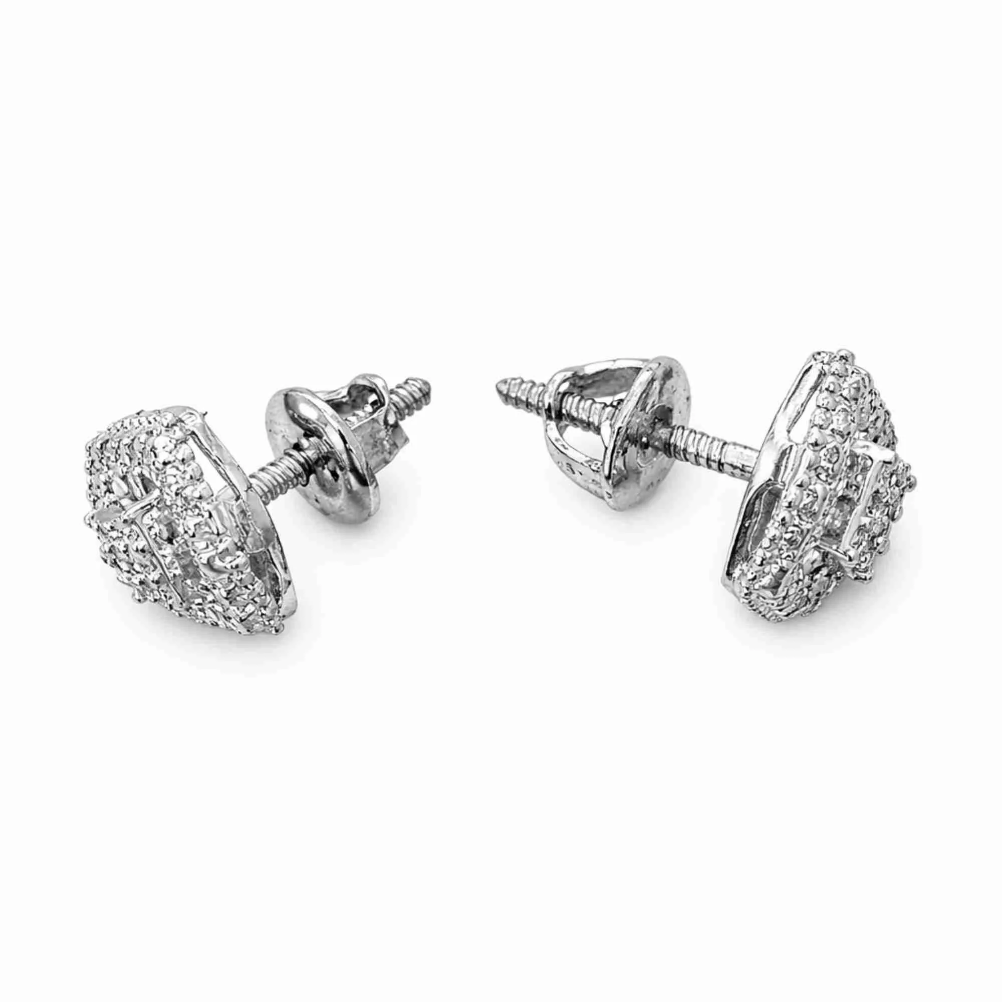 Silver Royal Spark Square Earrings - Image 3
