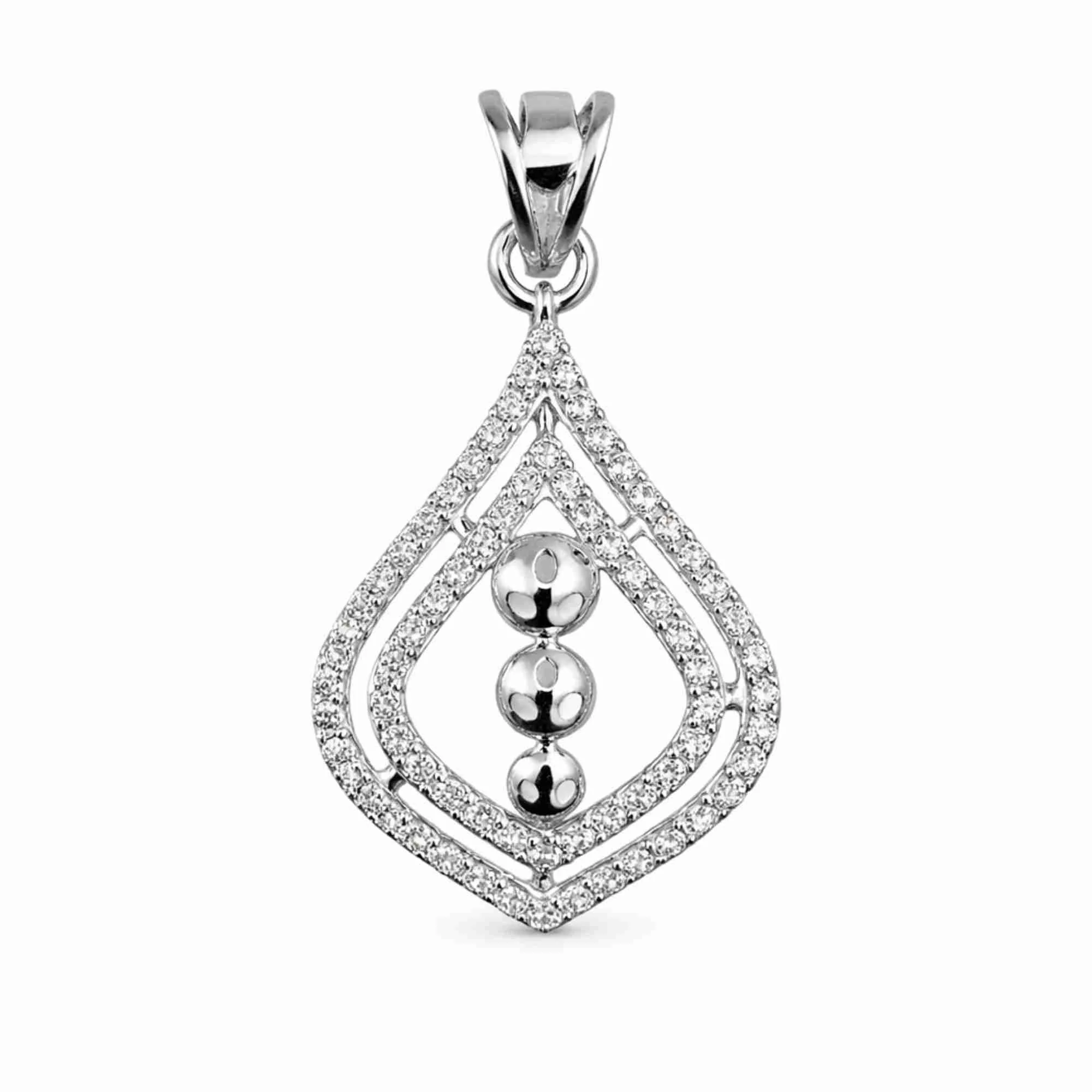 Silver Trinity Drop Spark Pendant
