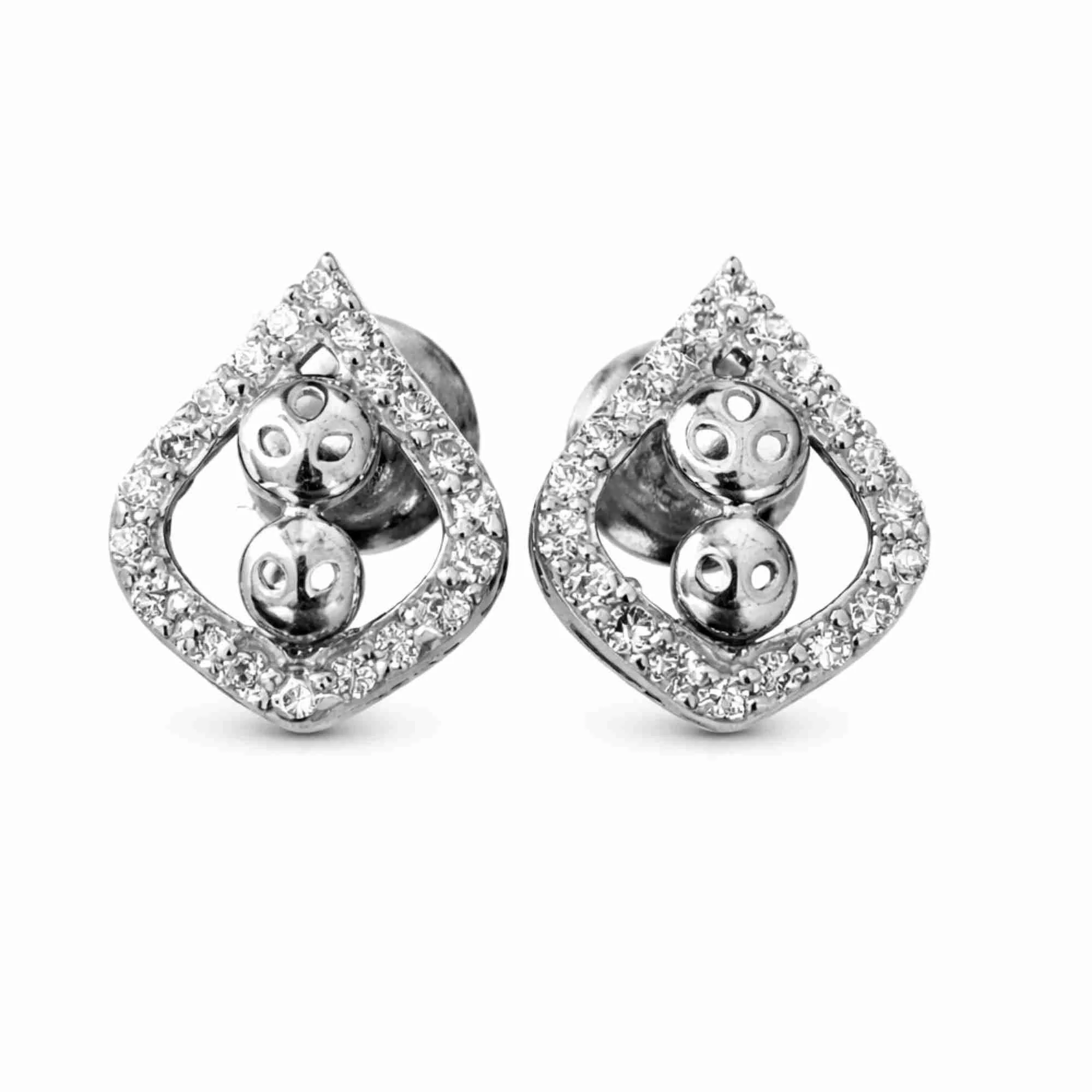 Silver Trinity Drop Spark Earrings