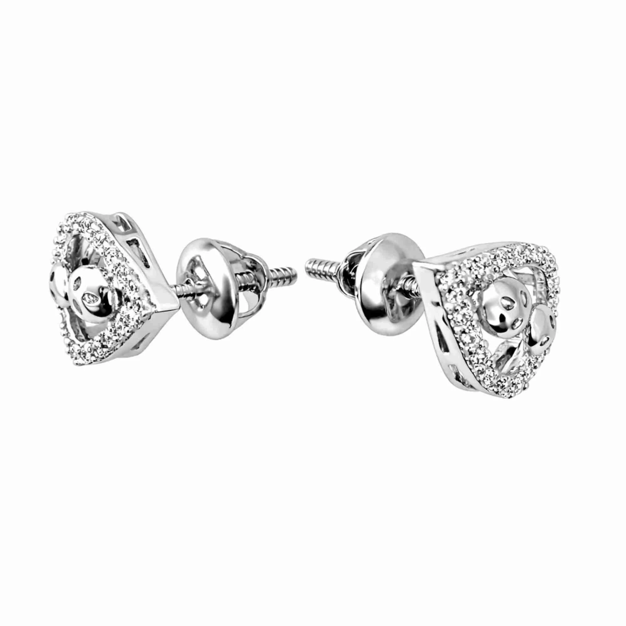 Silver Trinity Drop Spark Earrings - Image 3