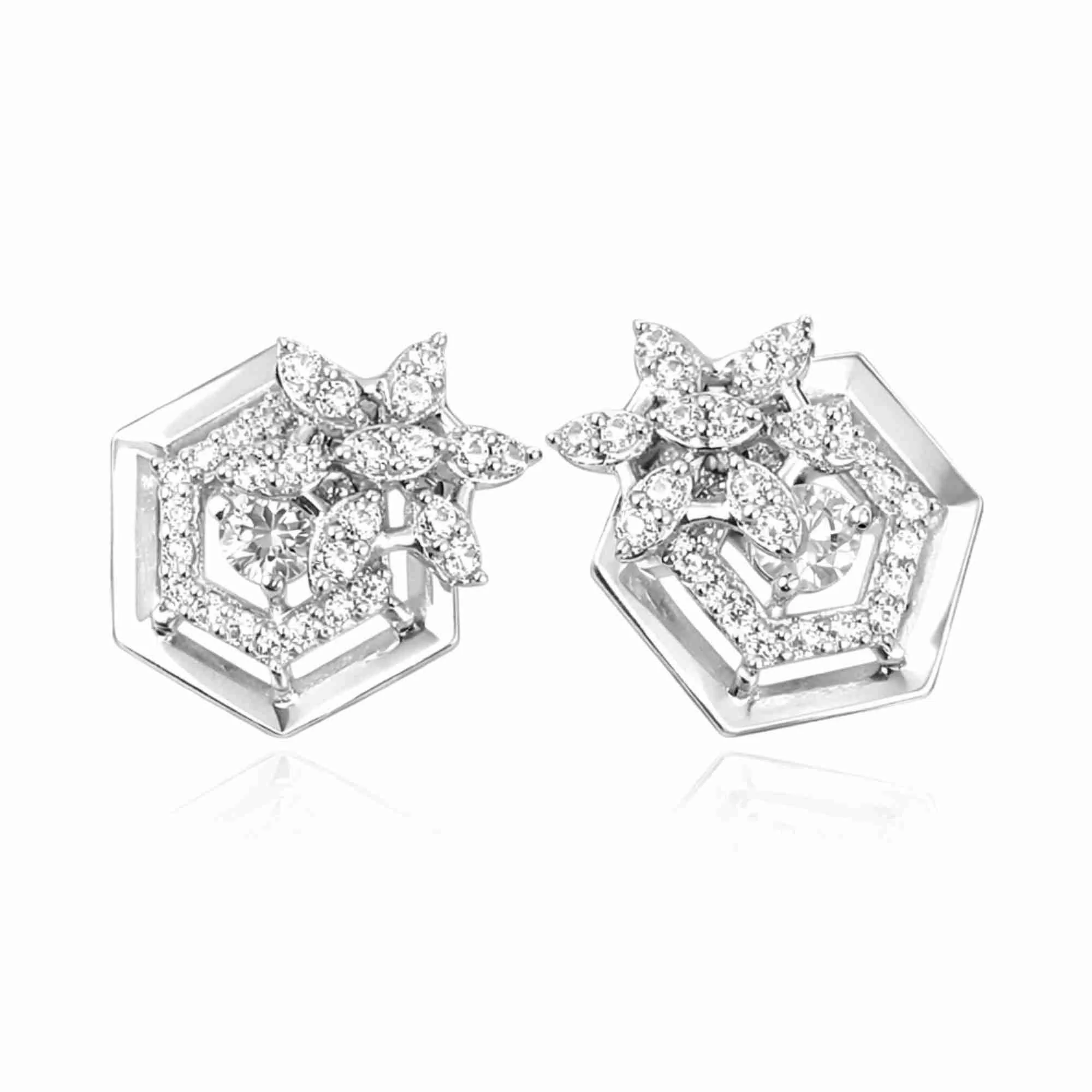 Silver Queen’s Garden Hexa Earrings