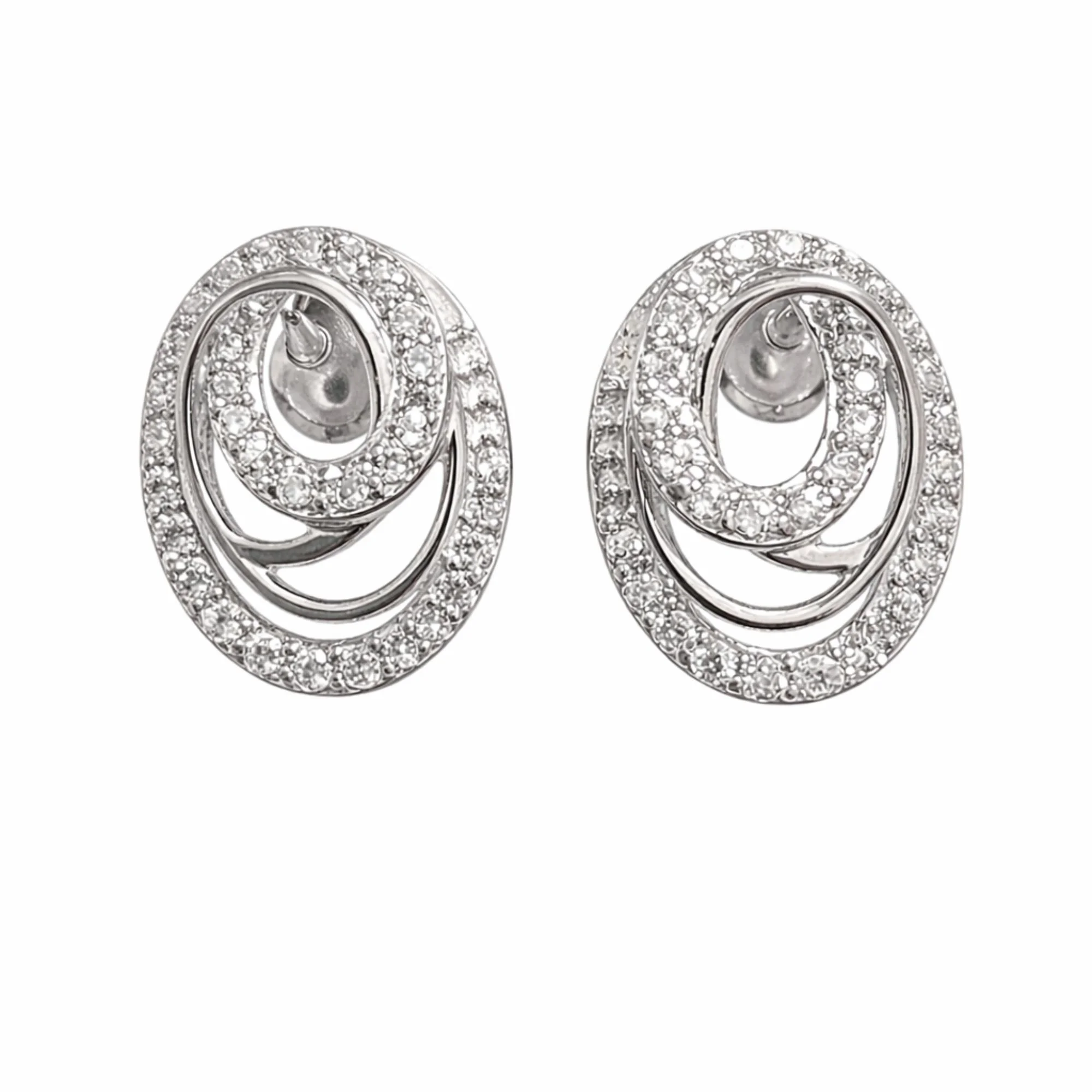 Silver Eternal Loop Spark Earrings