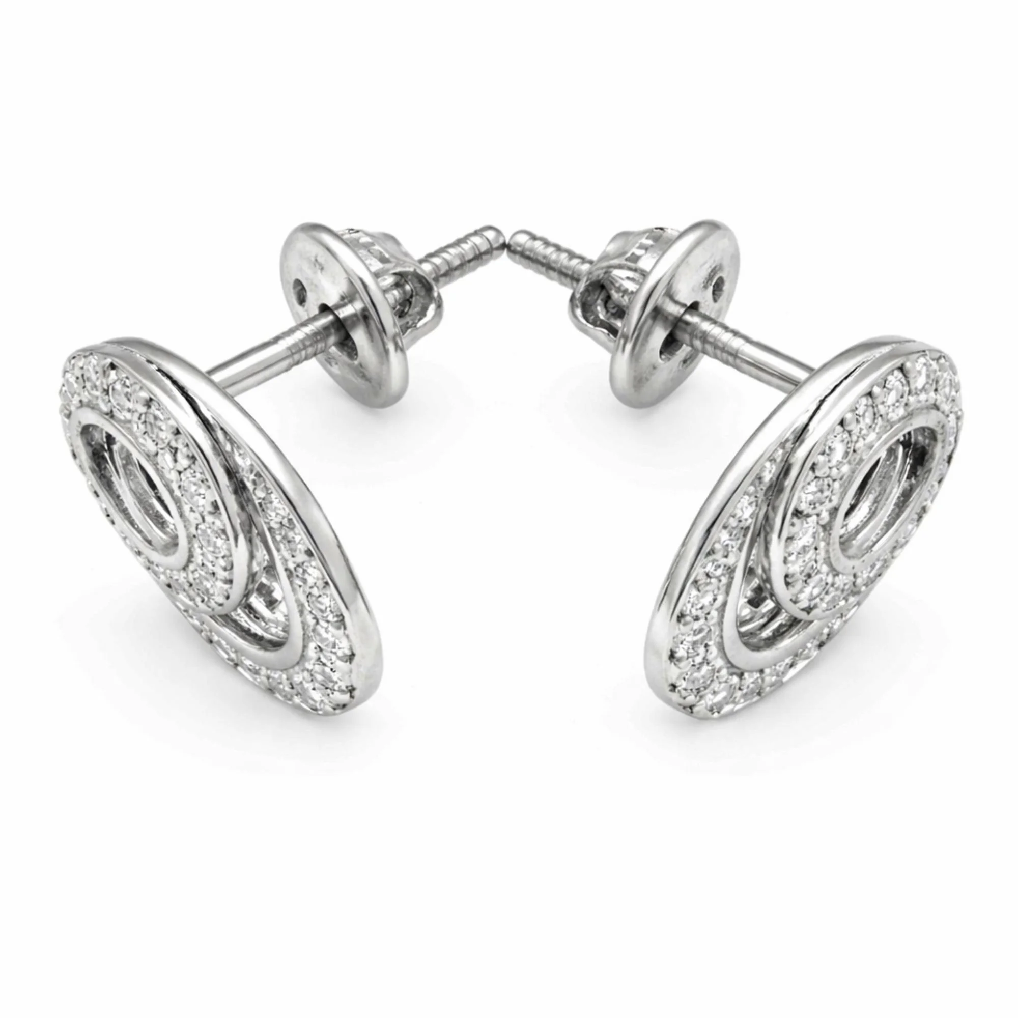 Silver Eternal Loop Spark Earrings - Image 3