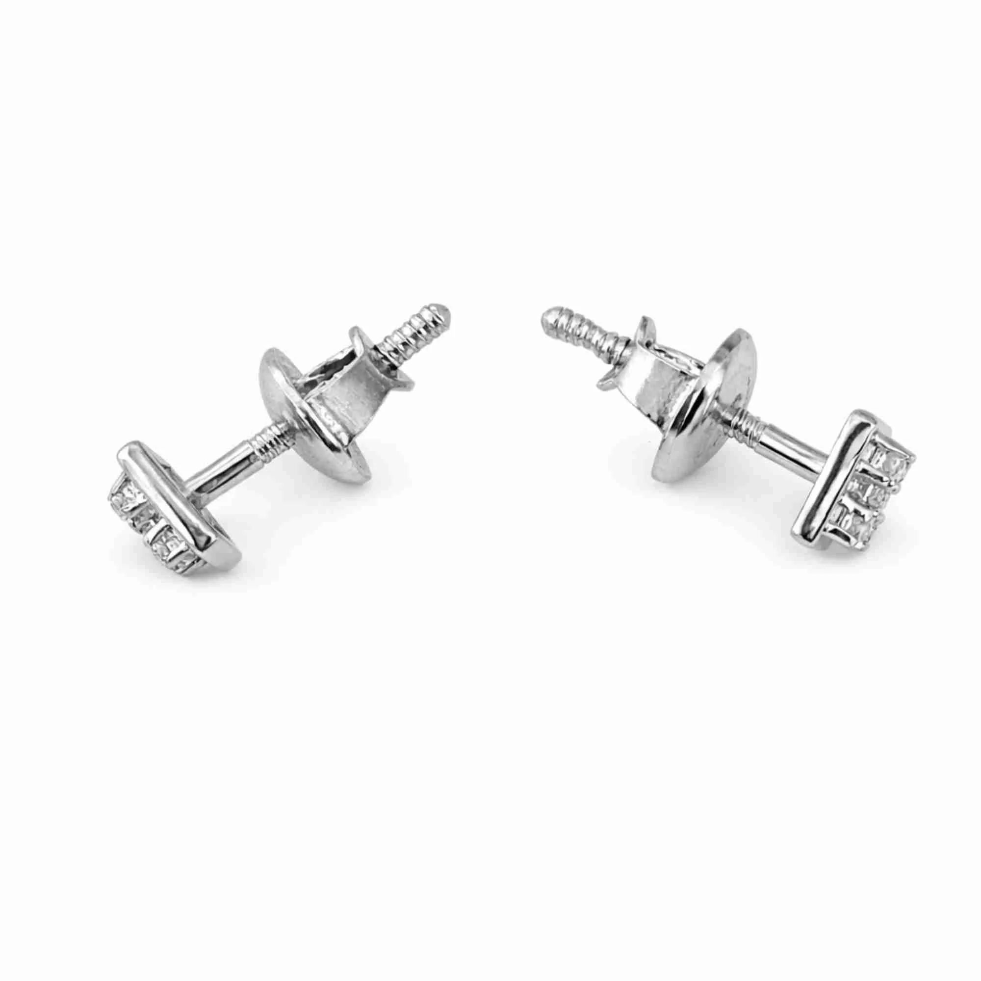 Silver Crystal Matrix Square Earrings - Image 3