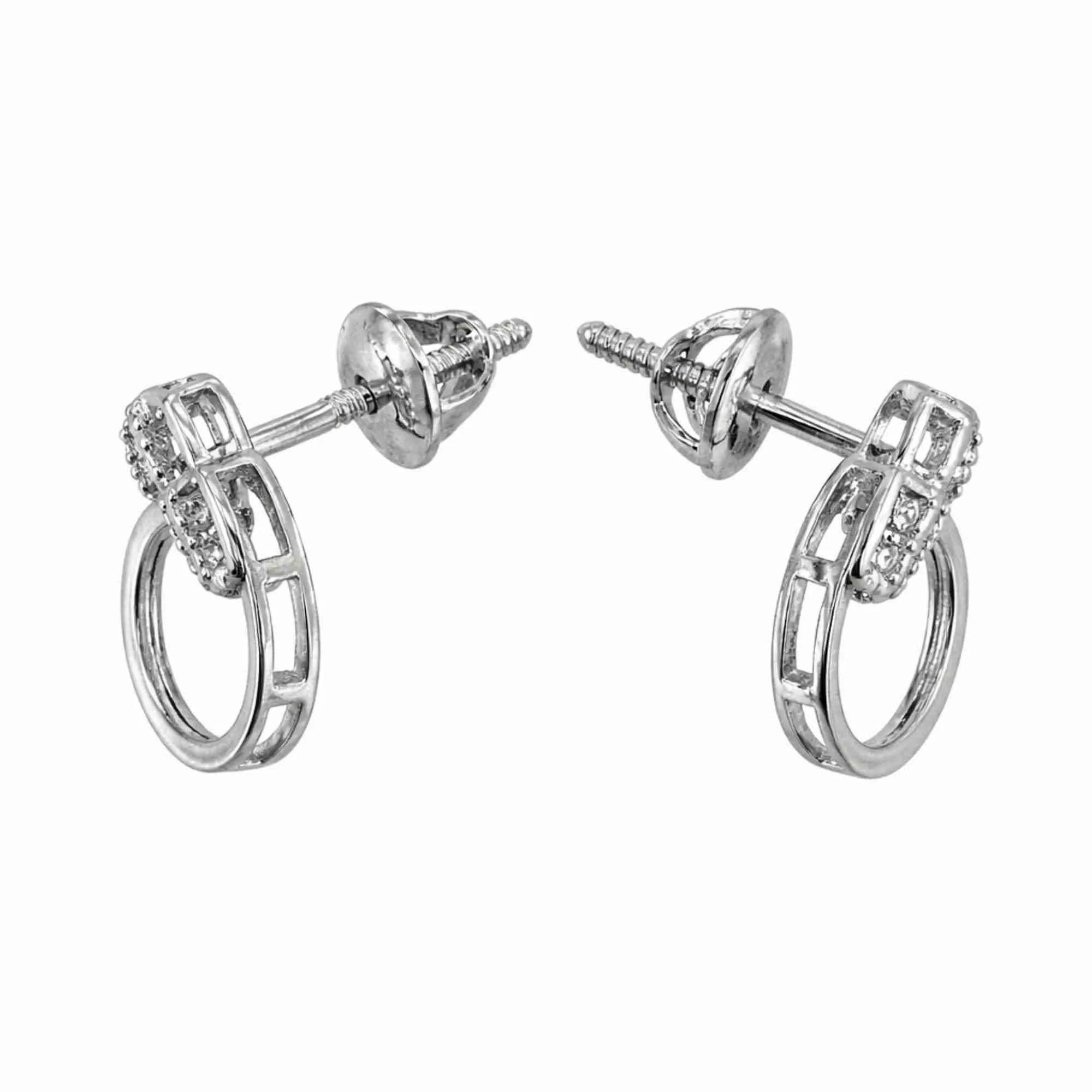 Silver Circle of Grace Earrings - Image 3