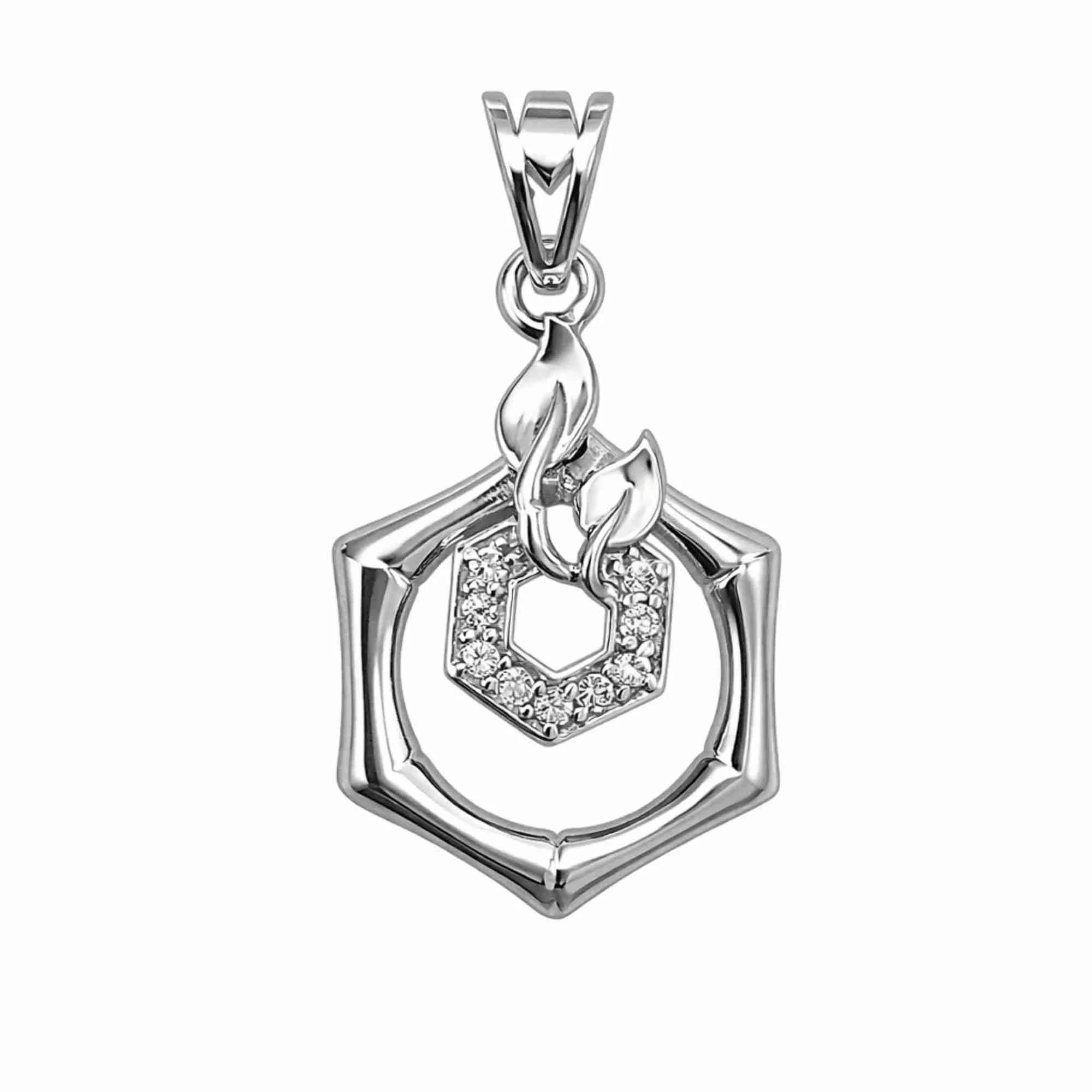 Silver Hexa Charm Pendant